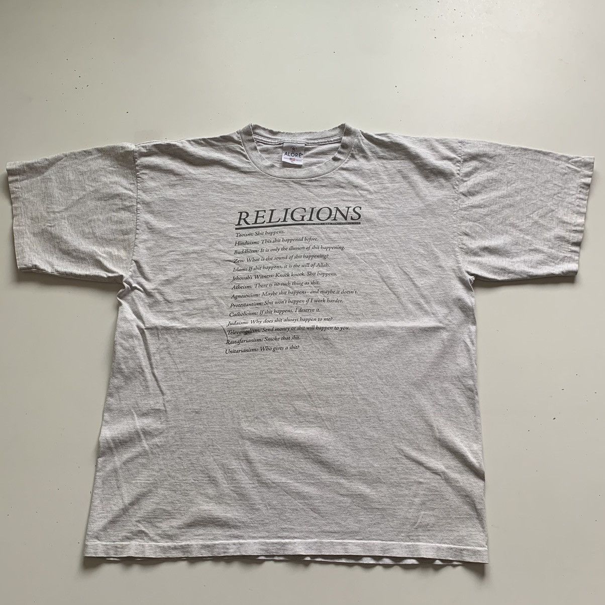 Vintage Vintage 90s World Religions Graphic Funny T Shirt XL Rare Size US XL / EU 56 / 4 - 1 Thumbnail