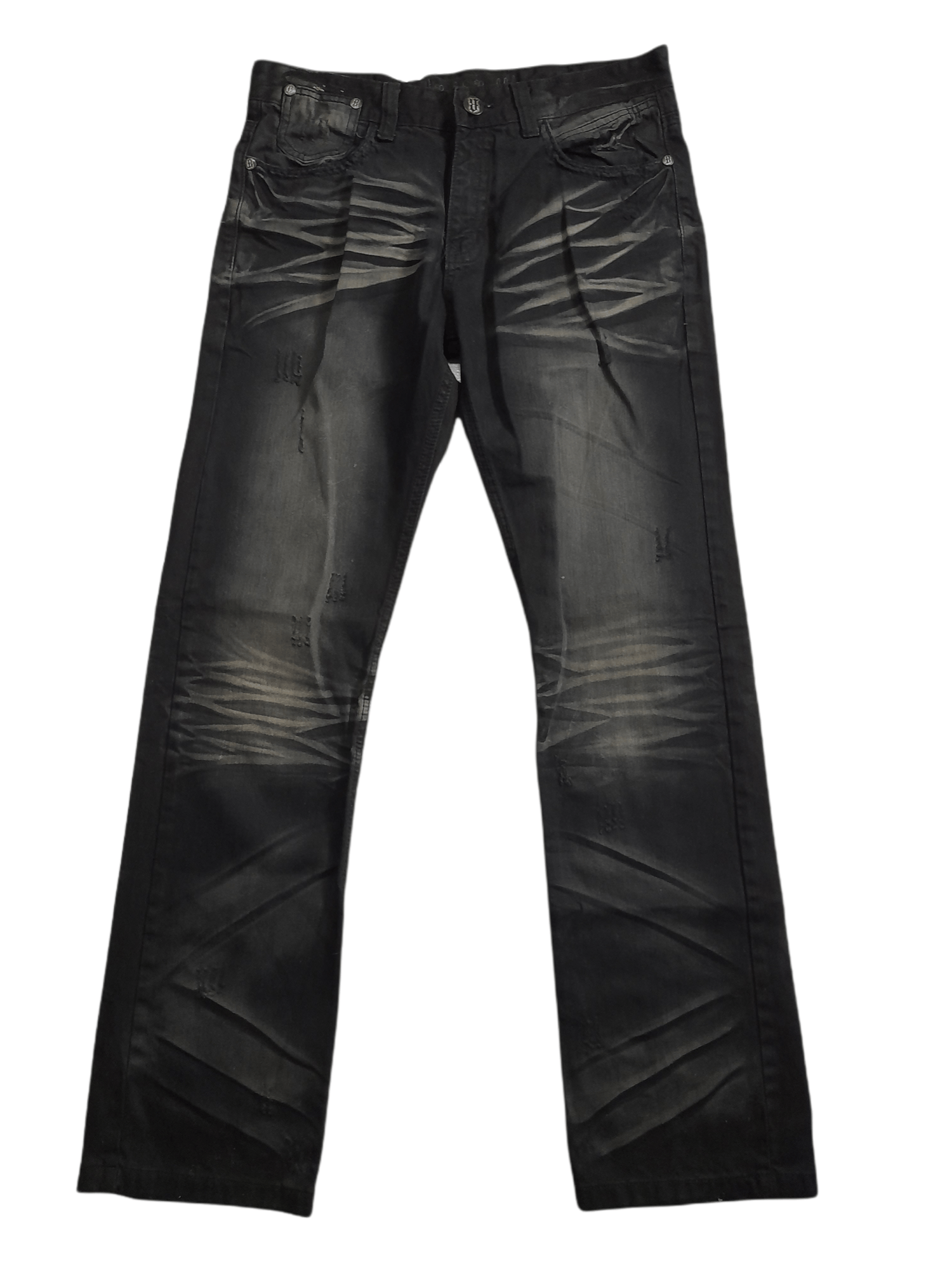 image of Bolt Bull Distressed Denim Superblack (D630) in Blacks, Men's (Size 33)