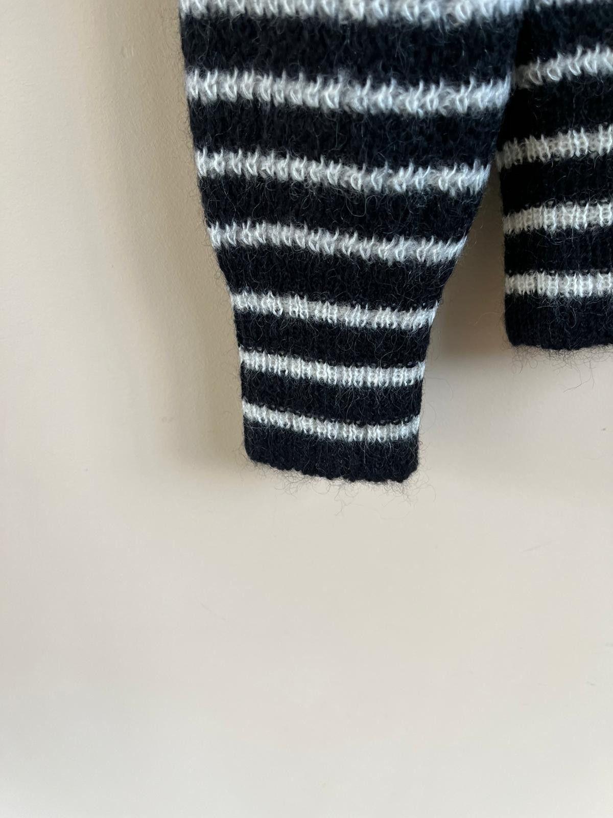 Saint Laurent Paris Small Fit Cashmere Stripe Turtleneck Sweater Black & White Size US XL / EU 56 / 4 - 2 Thumbnail