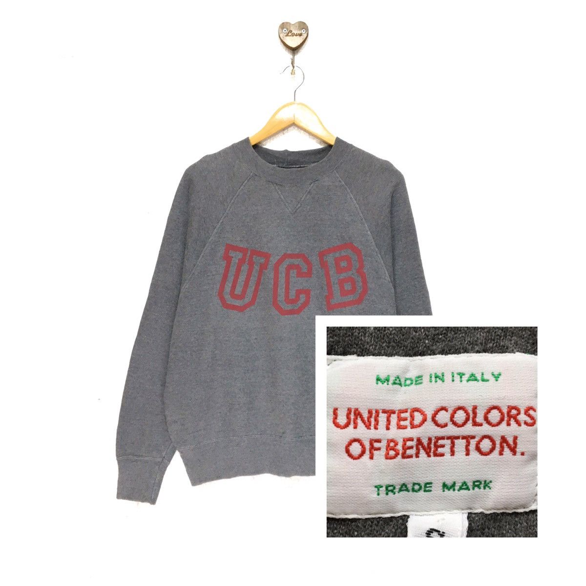 Benetton Benetton Crewneck Long Sleeve Sweatshirt Big Logo Size US S / EU 44-46 / 1 - 2 Thumbnail