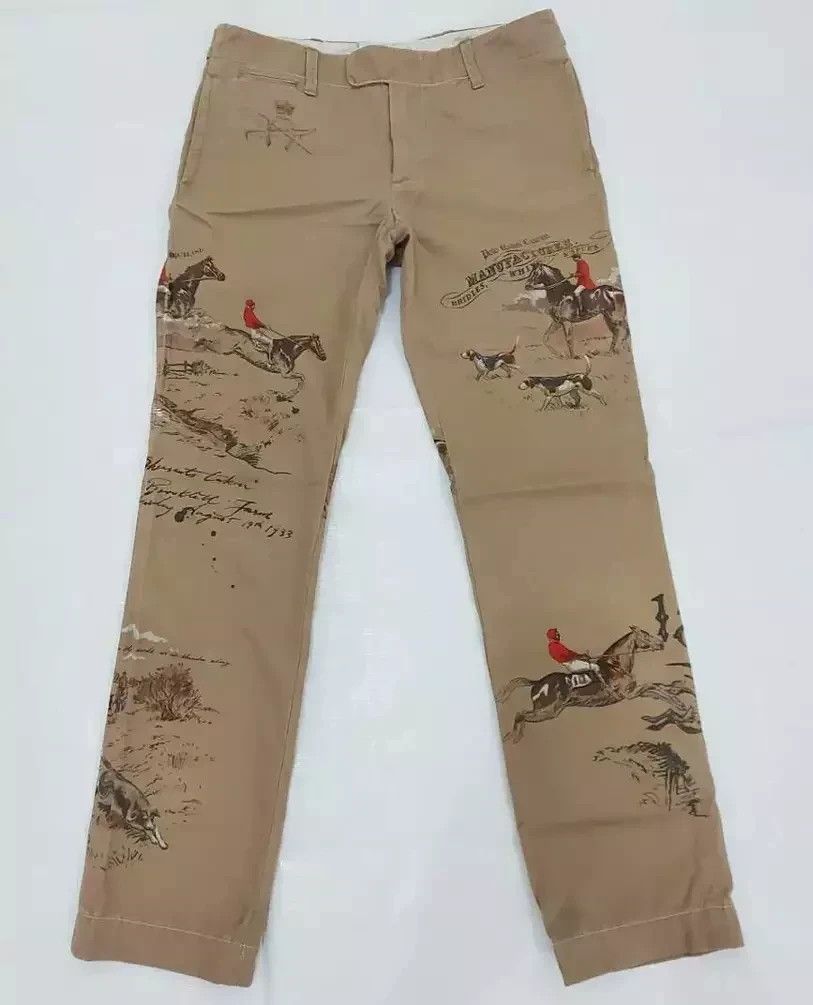 image of Polo Ralph Laurent Slim Fit Graphic Big Pony Chino Pants in Khaki, Men's (Size 30)
