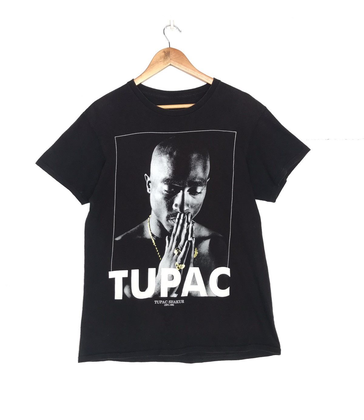 Tupac Tribute Overprint Tshirt faded black