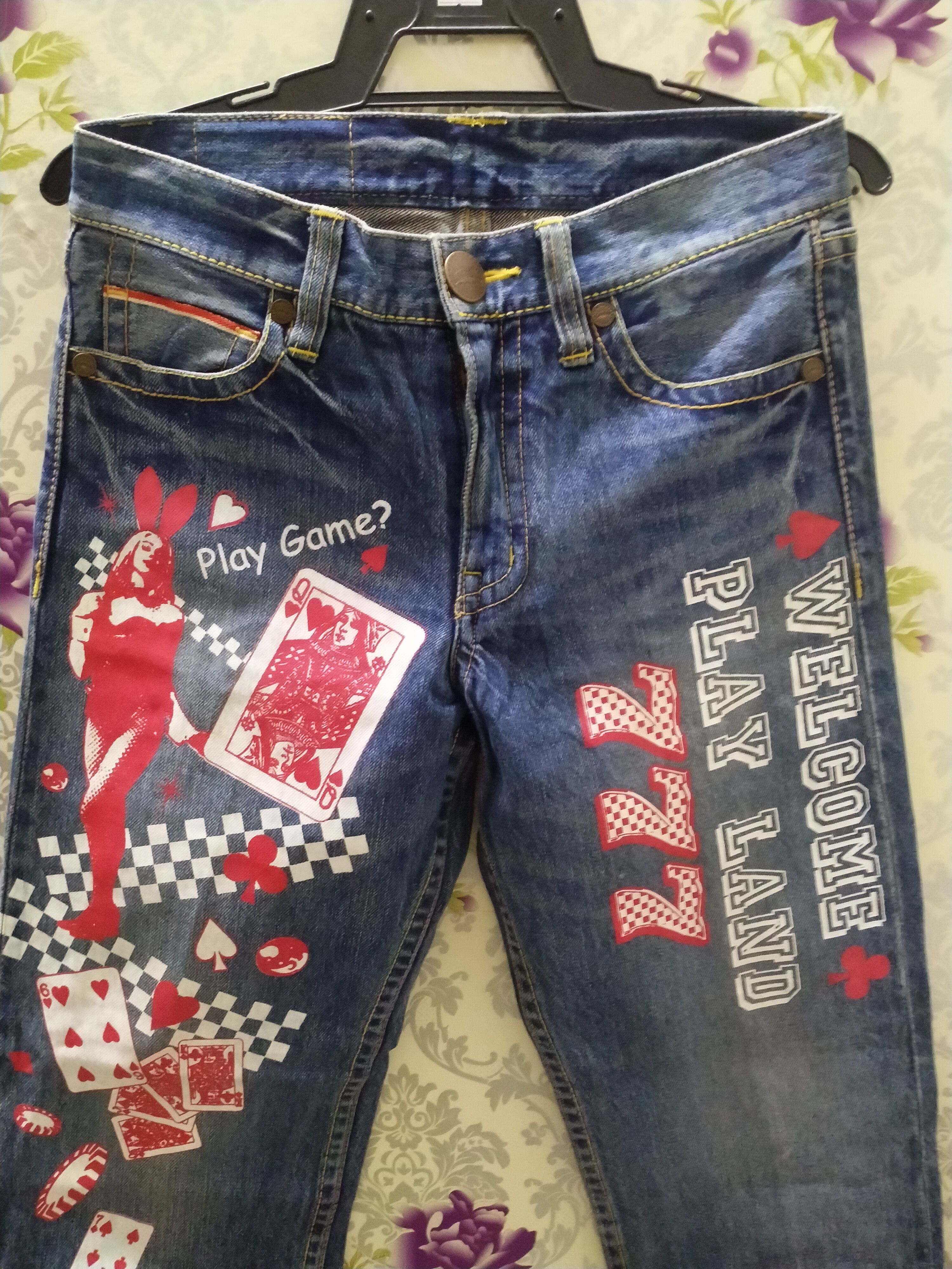 Japanese Brand CO & LU DENIM SELVEDGE/WELCOME PLAY GAME JEANS Size US 31 - 2 Thumbnail