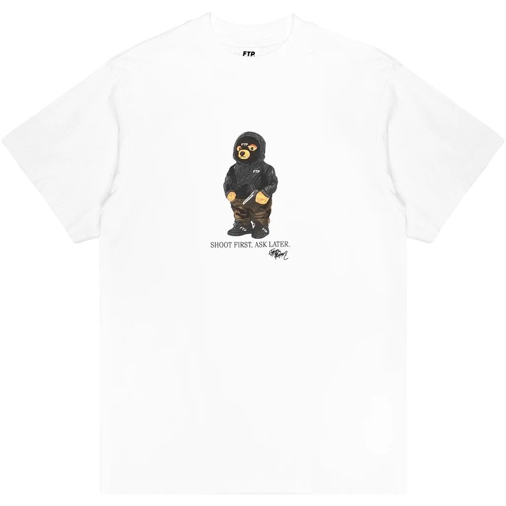 FTP HOODED BEAR TEE(WHITE)