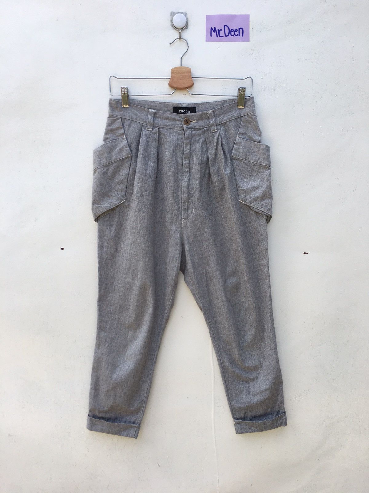 image of Cabane De Zucca x Issey Miyake Vintage 90's Zucca Harem Pant Cropped in Grey, Men's (Size 29)