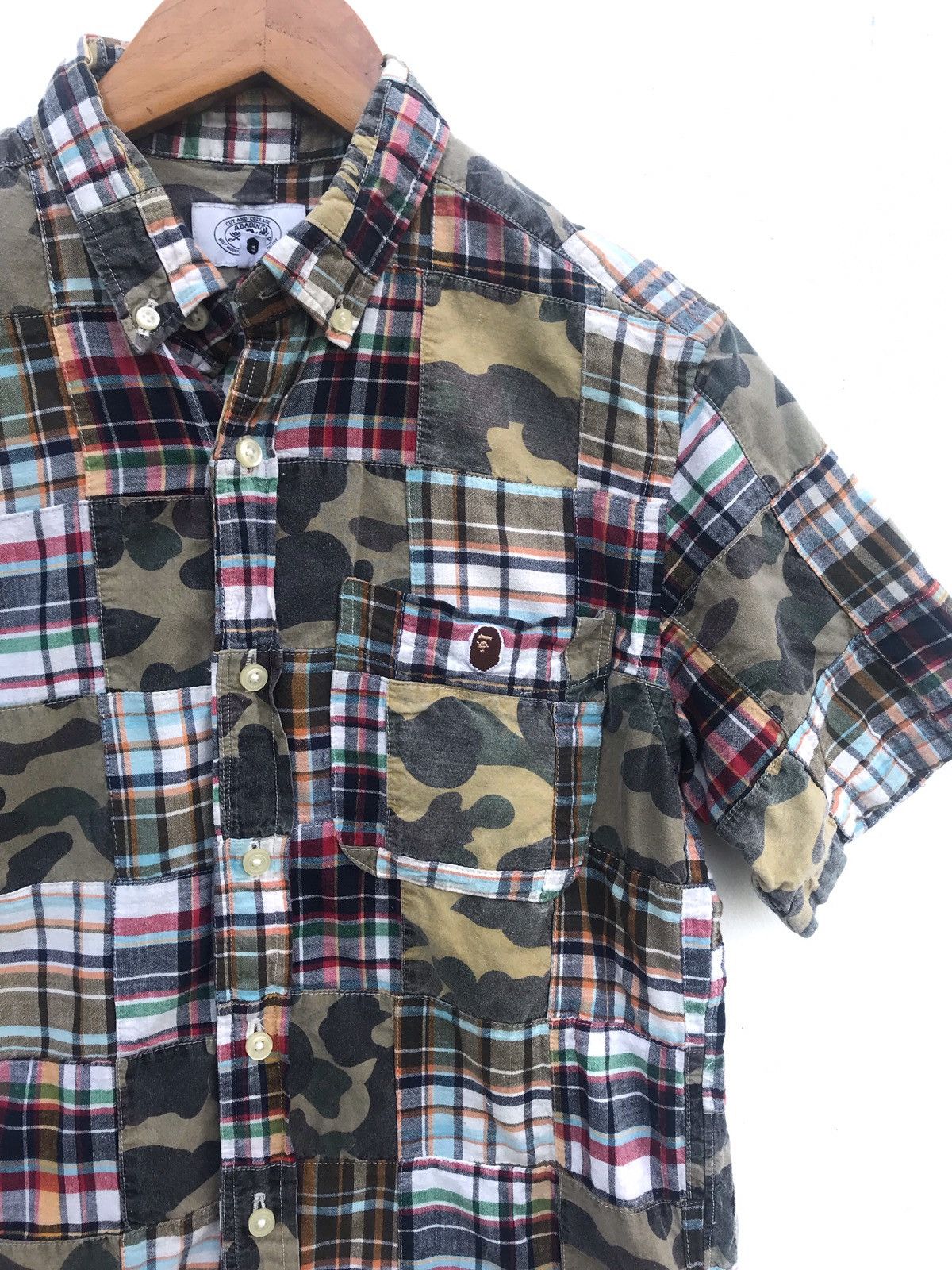 Bape A Bathing Ape Camo Patchwork Bape Nigo Button Up Shirt Size US S / EU 44-46 / 1 - 2 Thumbnail