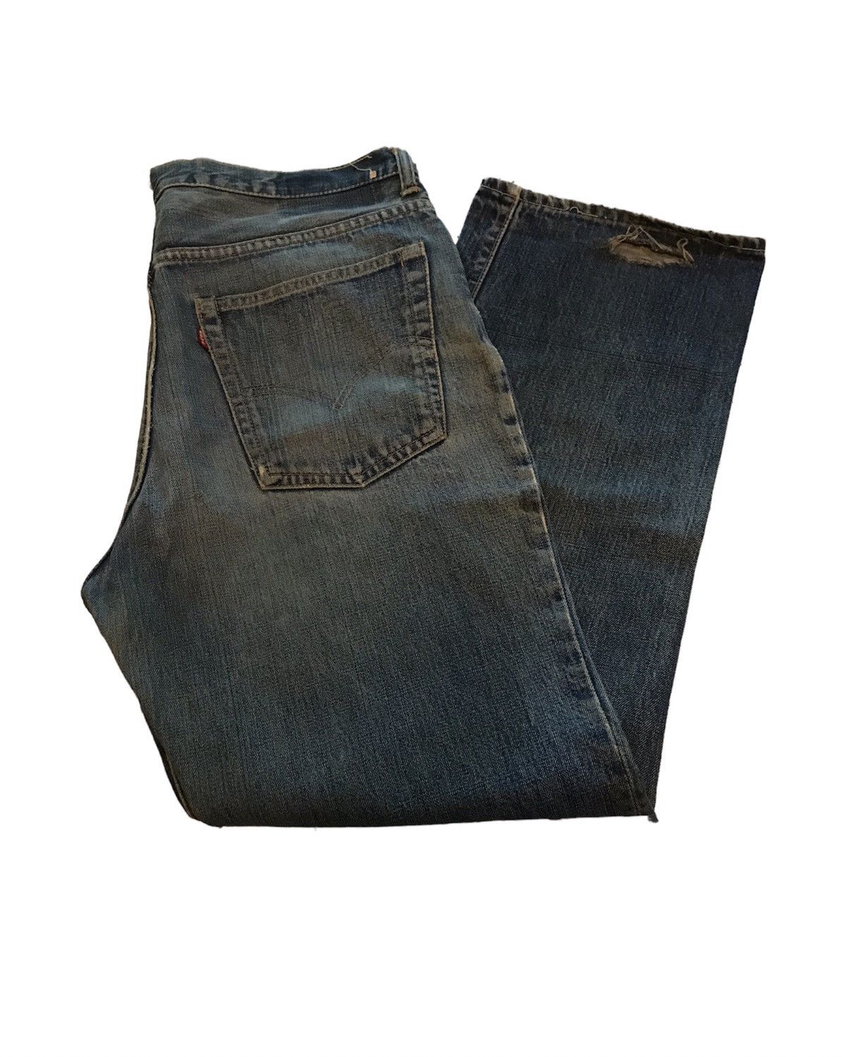 image of VTG Levis Big E Button Number 8 Distressed Denim Jeans in Blue, Men's (Size 36)
