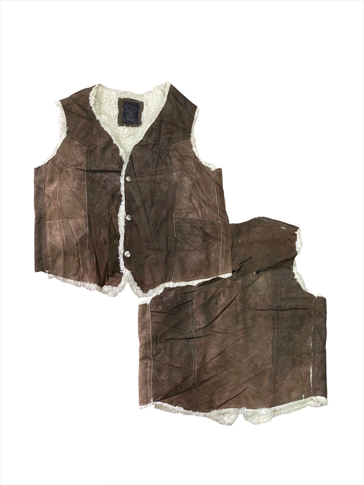 Leather Faur Fur Patchwork Leather Vest Size US M / EU 48-50 / 2 - 3 Thumbnail