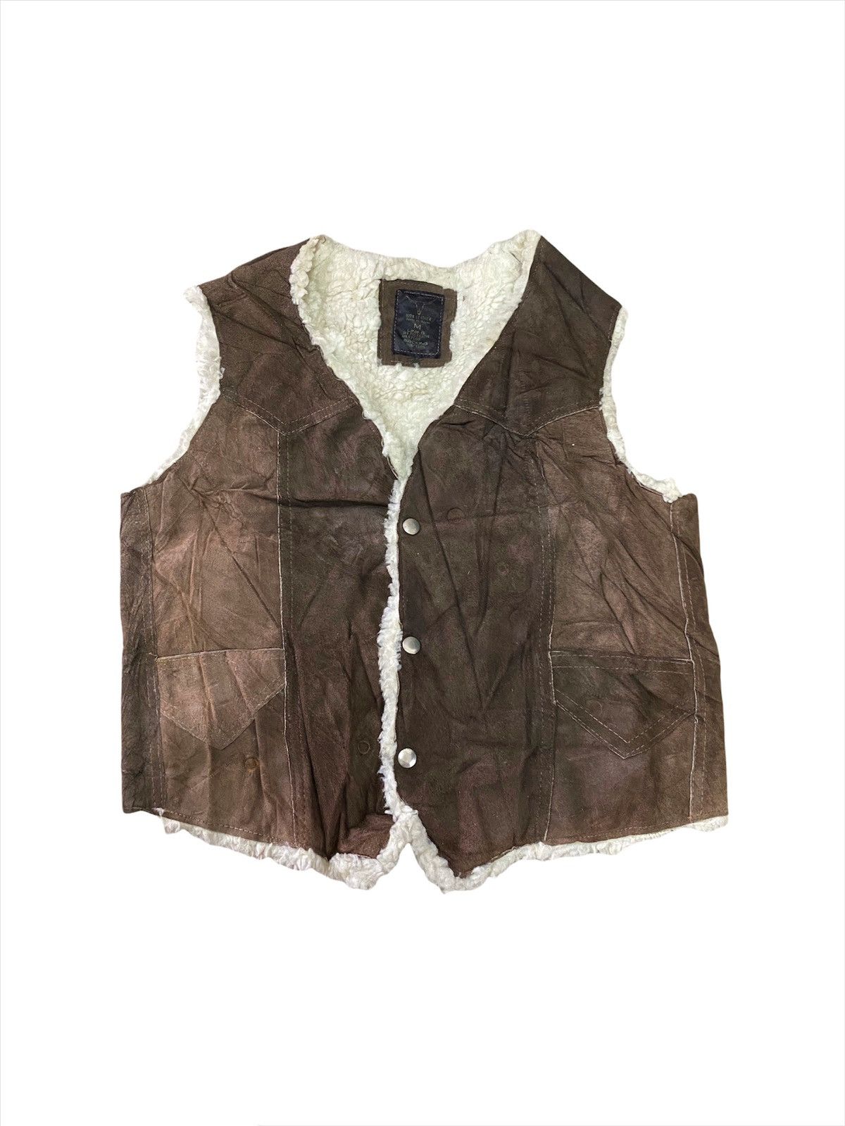 Leather Faur Fur Patchwork Leather Vest Size US M / EU 48-50 / 2 - 1 Thumbnail