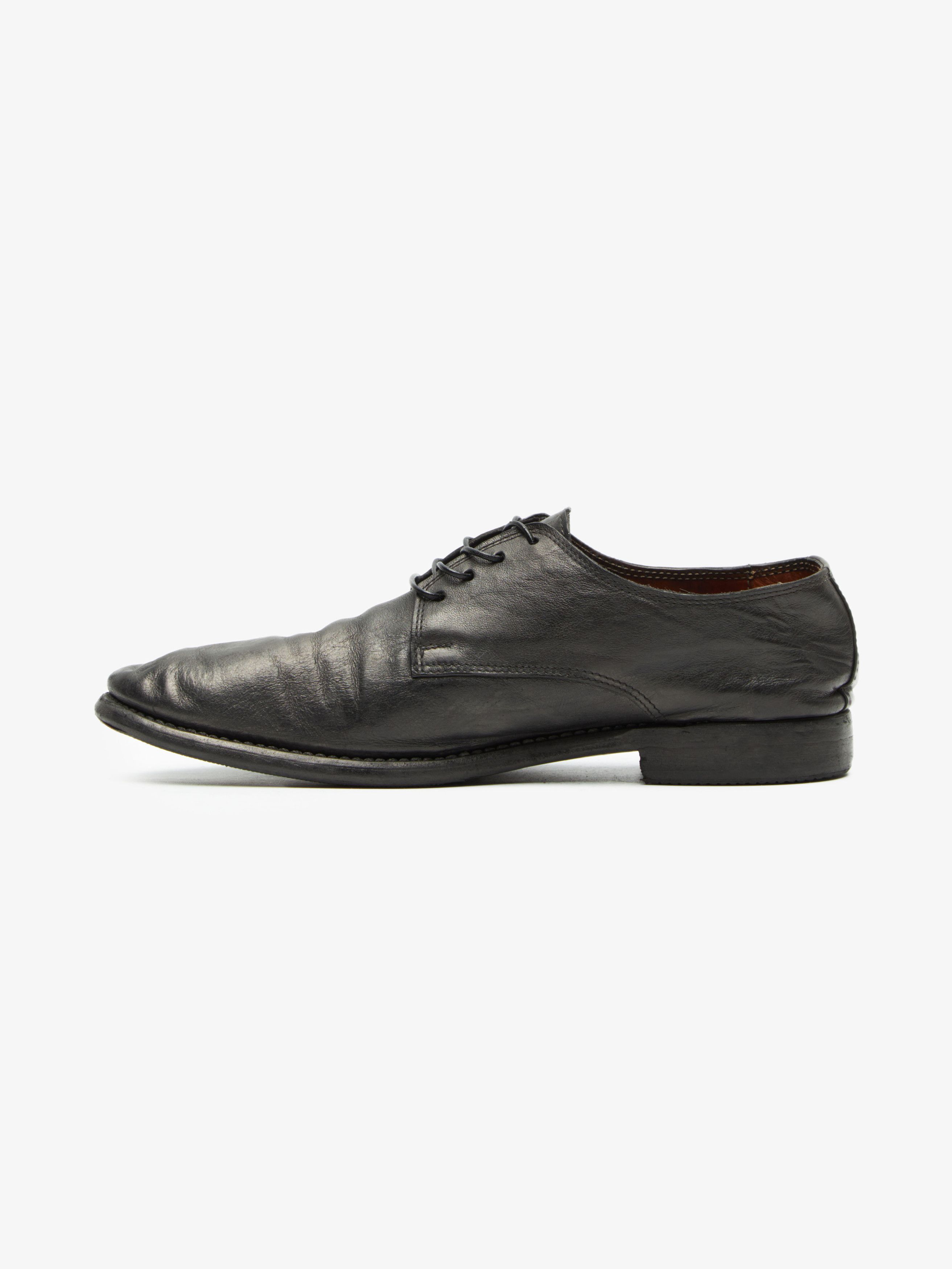image of Guidi Black 99Z Leather Derby Shoes, Men's (Size 8)