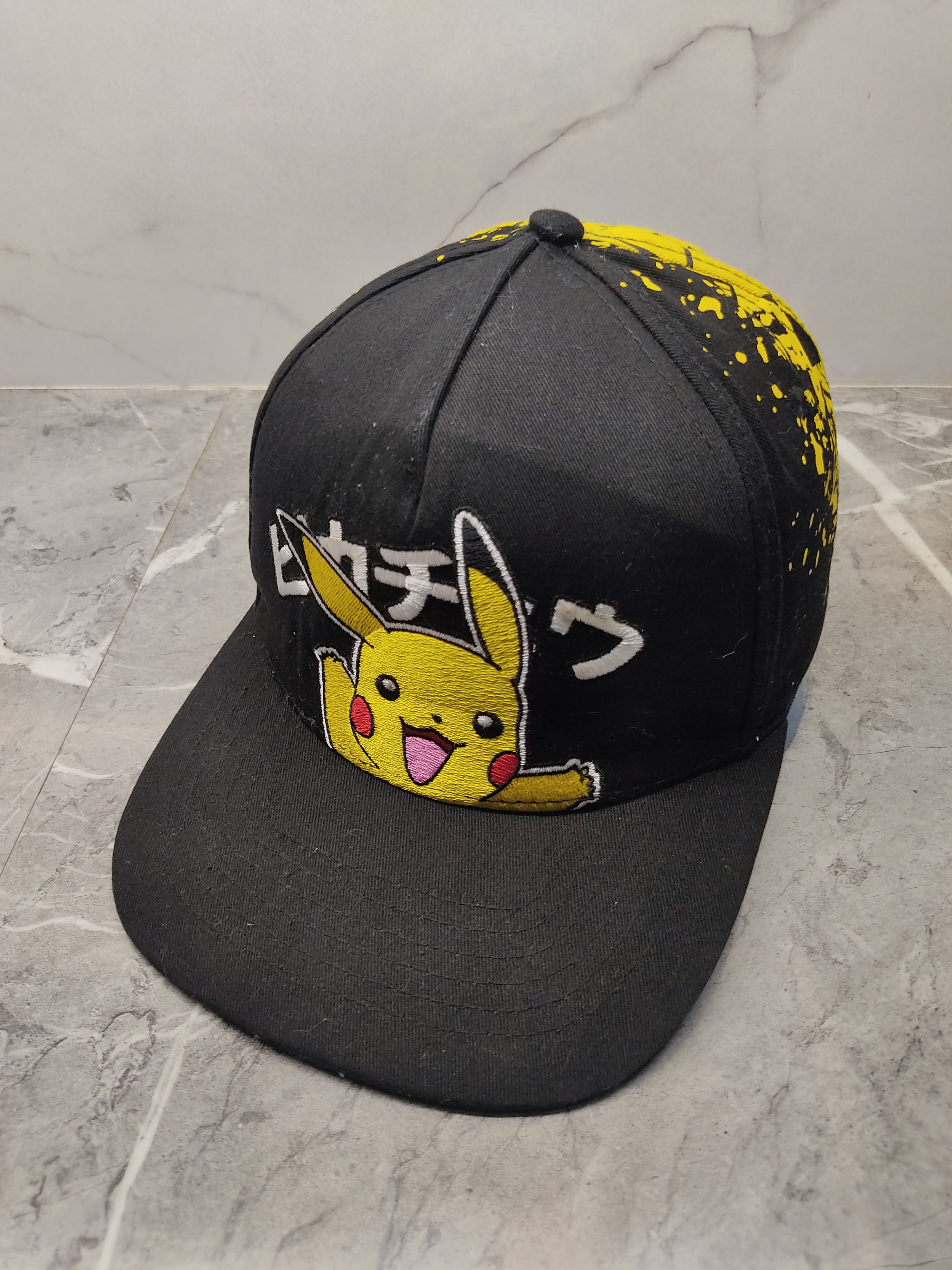 image of Movie x Pokemon Pikachu Pokemon Biglogo Cap Hat in Black/Yellow, Men's