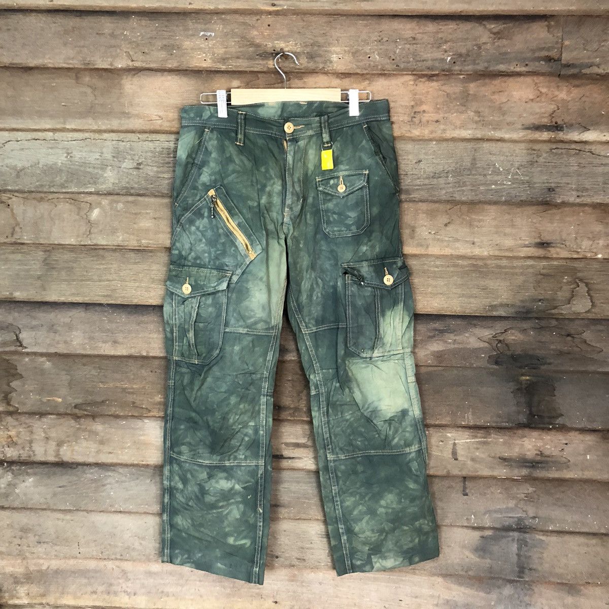 image of Faded Glory x Straight Faded Free Gate Faded Green Multipocket Cargo Pants 3979, Men's (Size 30)