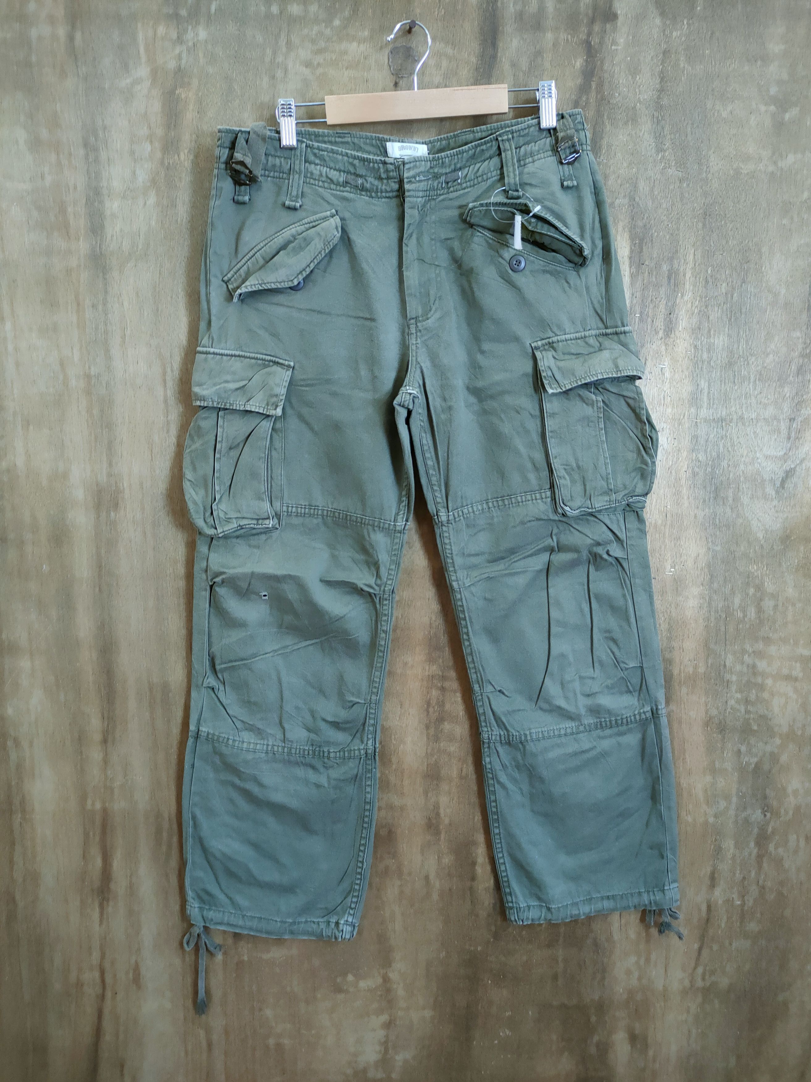 Image of Seditionaries Browny Japan Green Multipocket Tactical Cargo Pants 46-362, Men's (Size 30)