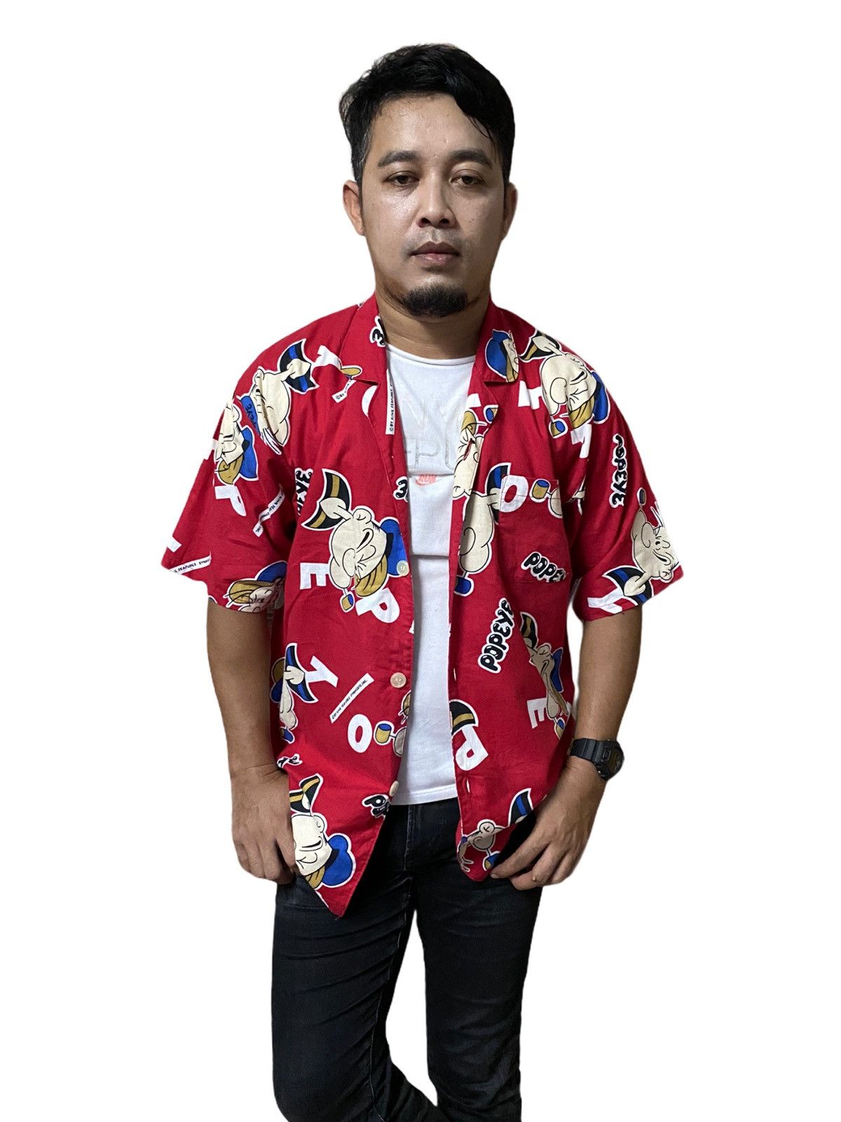 🔥VINTAGE POPEYE FULL PRINT SHIRT NICE STYLE