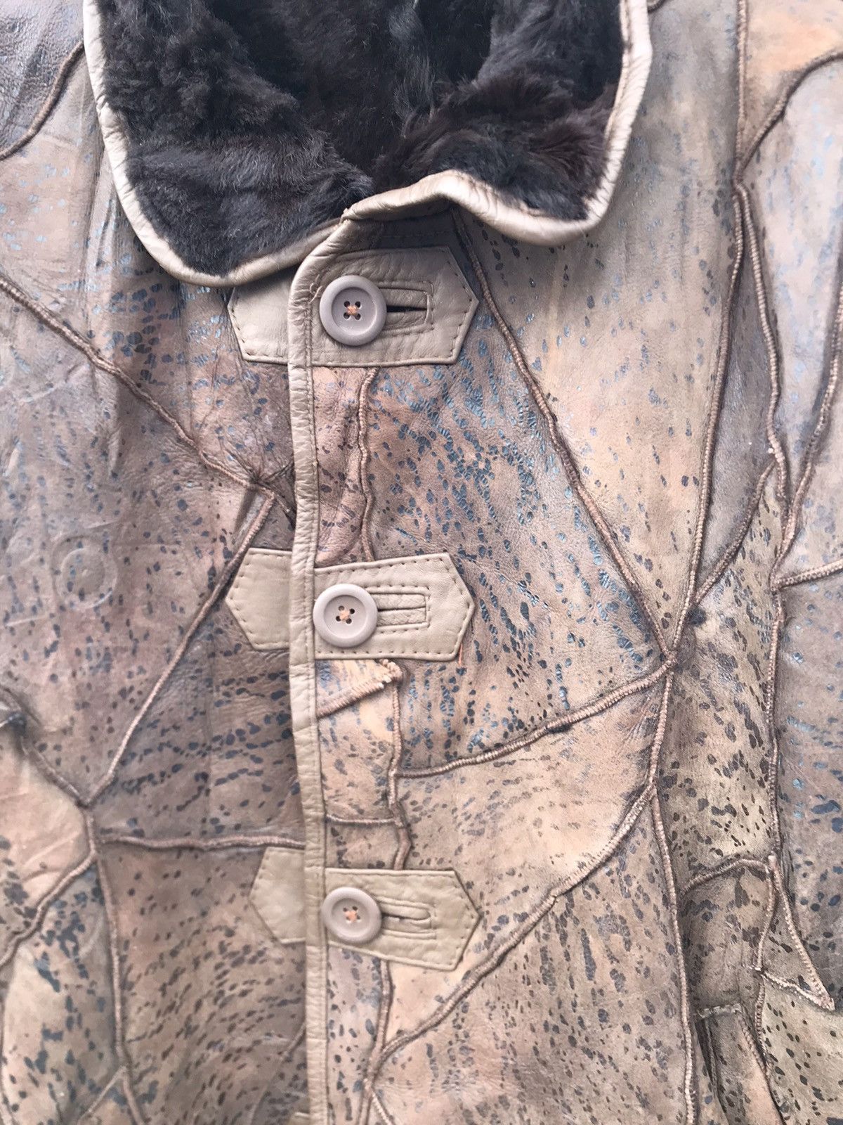 Other Japanese Brand Sherpa Lining Patch Works Leather Jacket Size US M / EU 48-50 / 2 - 6 Thumbnail
