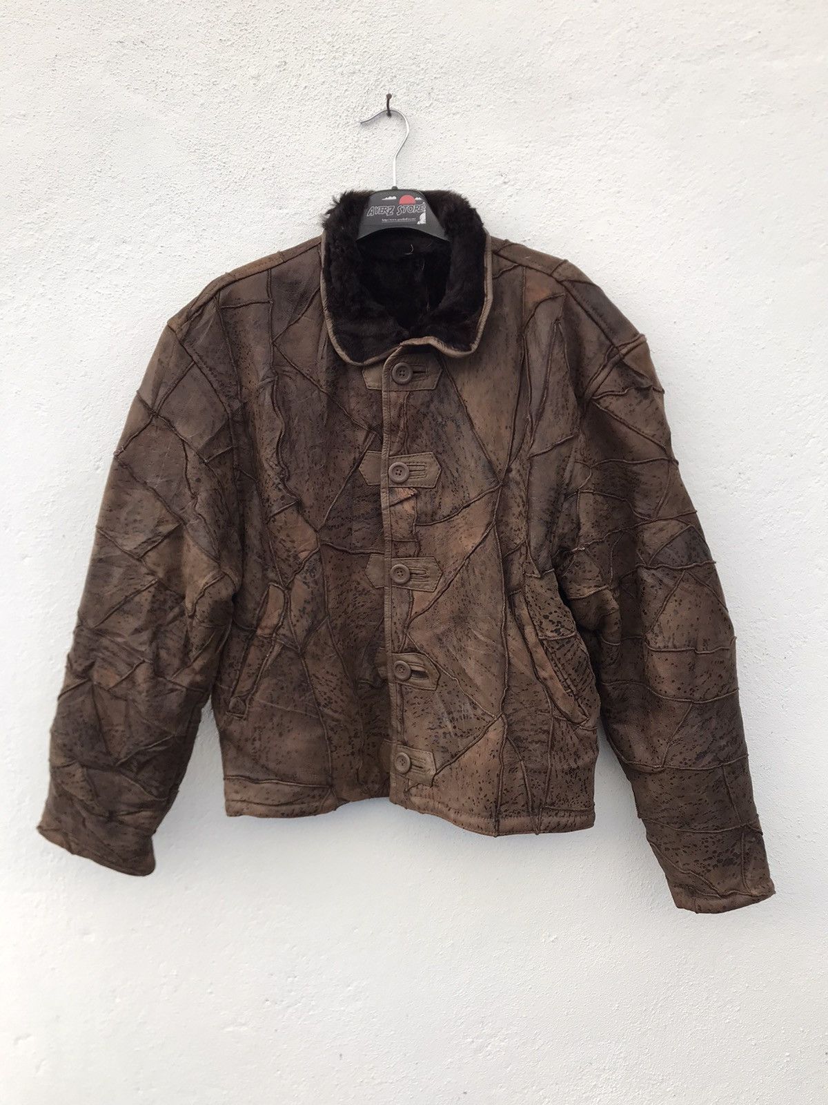 Other Japanese Brand Sherpa Lining Patch Works Leather Jacket Size US M / EU 48-50 / 2 - 1 Thumbnail