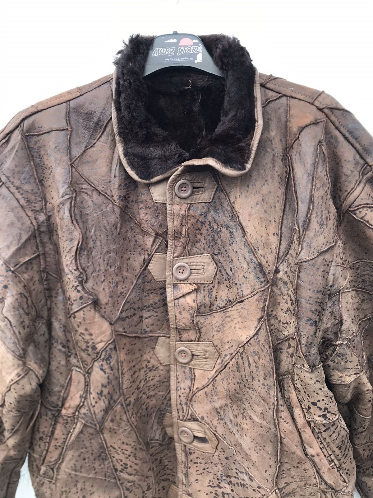 Other Japanese Brand Sherpa Lining Patch Works Leather Jacket Size US M / EU 48-50 / 2 - 2 Thumbnail