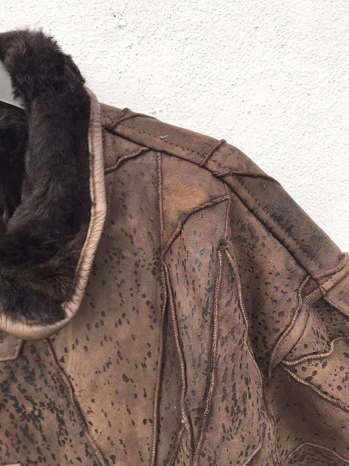 Other Japanese Brand Sherpa Lining Patch Works Leather Jacket Size US M / EU 48-50 / 2 - 7 Thumbnail