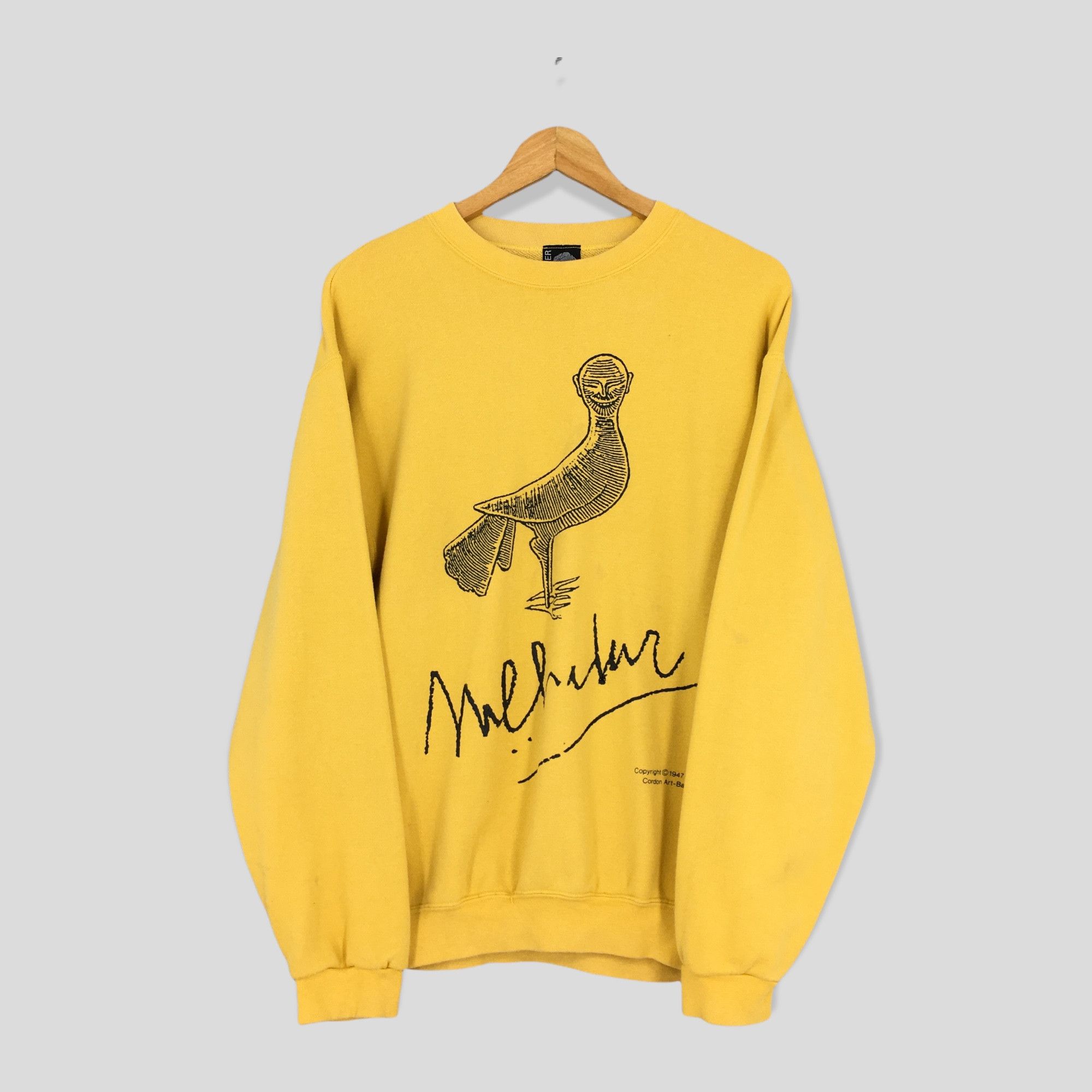 image of Art Comes First x Picasso Vintage M.c. Escher Another World (1947) Artwork Sweatshirt in Yellow (Si
