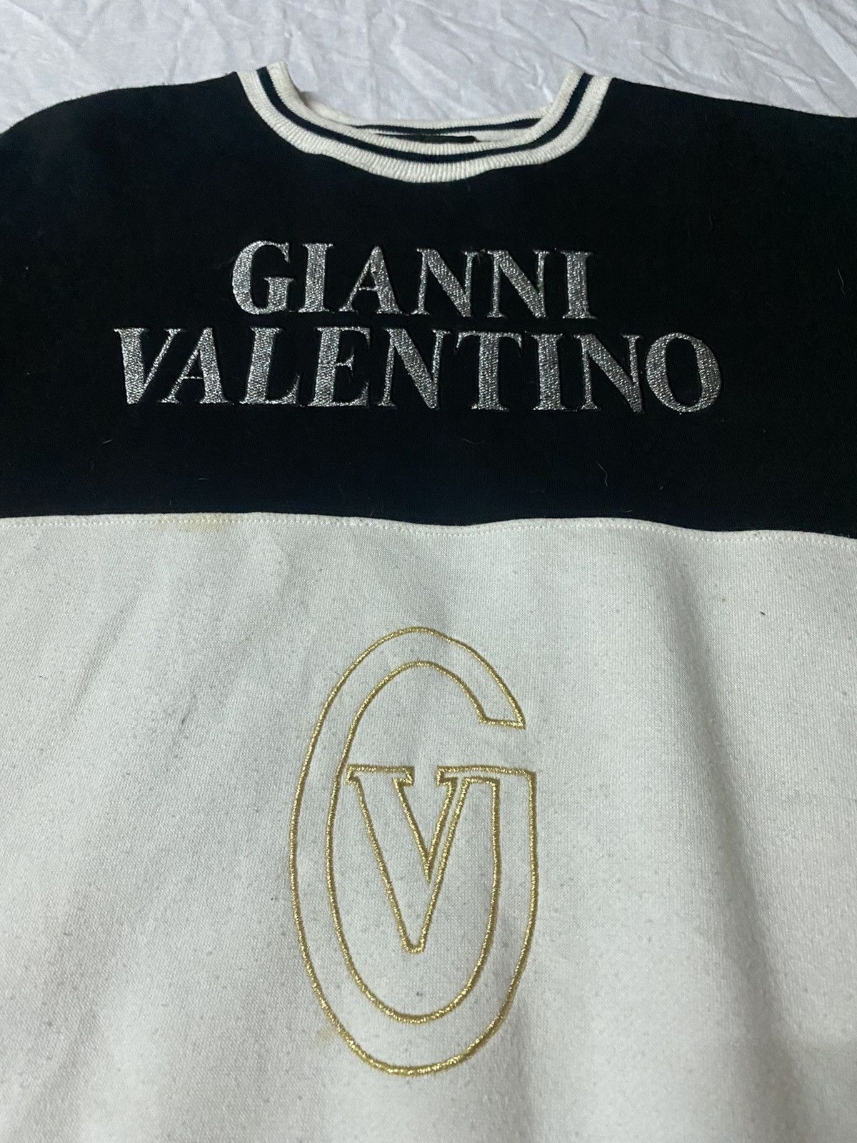 Valentino × Vintage GK130 VTG GIANNI VALENTINO ITALY EMBROIDEREY LOGO SWEATER Size US L / EU 52-54 / 3 - 3 Thumbnail