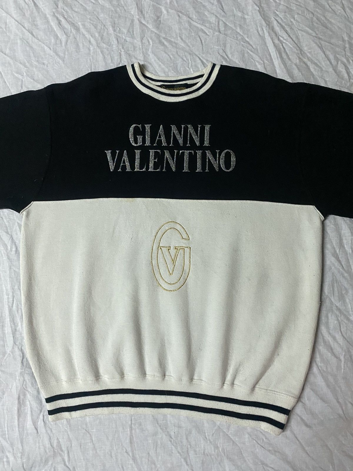 Valentino × Vintage GK130 VTG GIANNI VALENTINO ITALY EMBROIDEREY LOGO SWEATER Size US L / EU 52-54 / 3 - 2 Thumbnail
