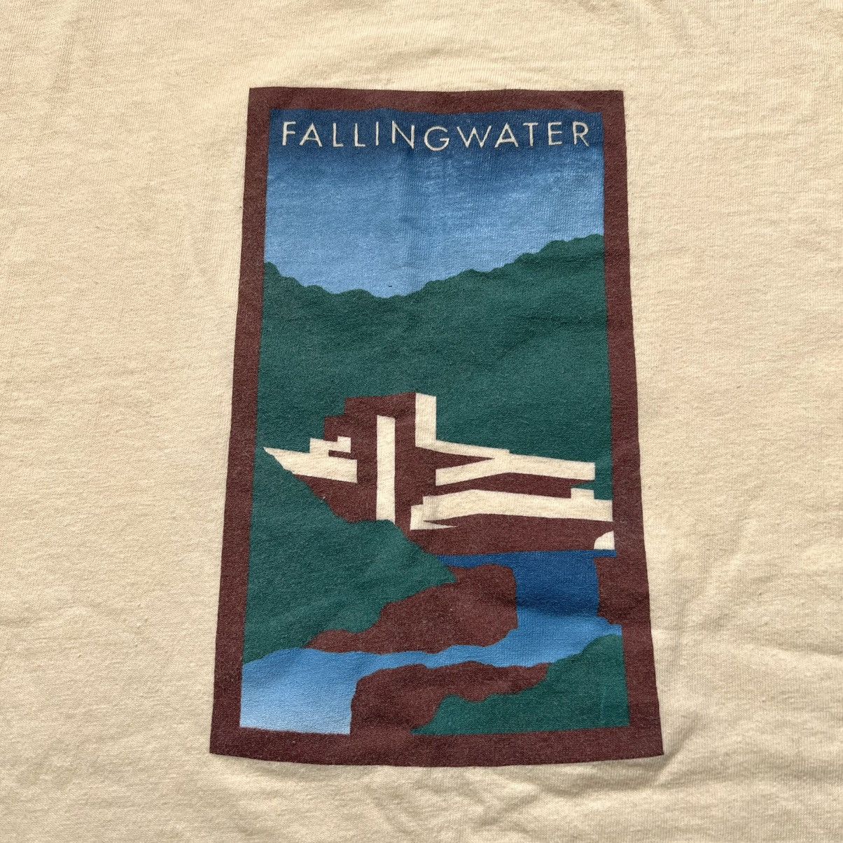 Vintage Rare Frank Lloyd Wright Falling Water T-Shirt Size US M / EU 48-50 / 2 - 3 Thumbnail