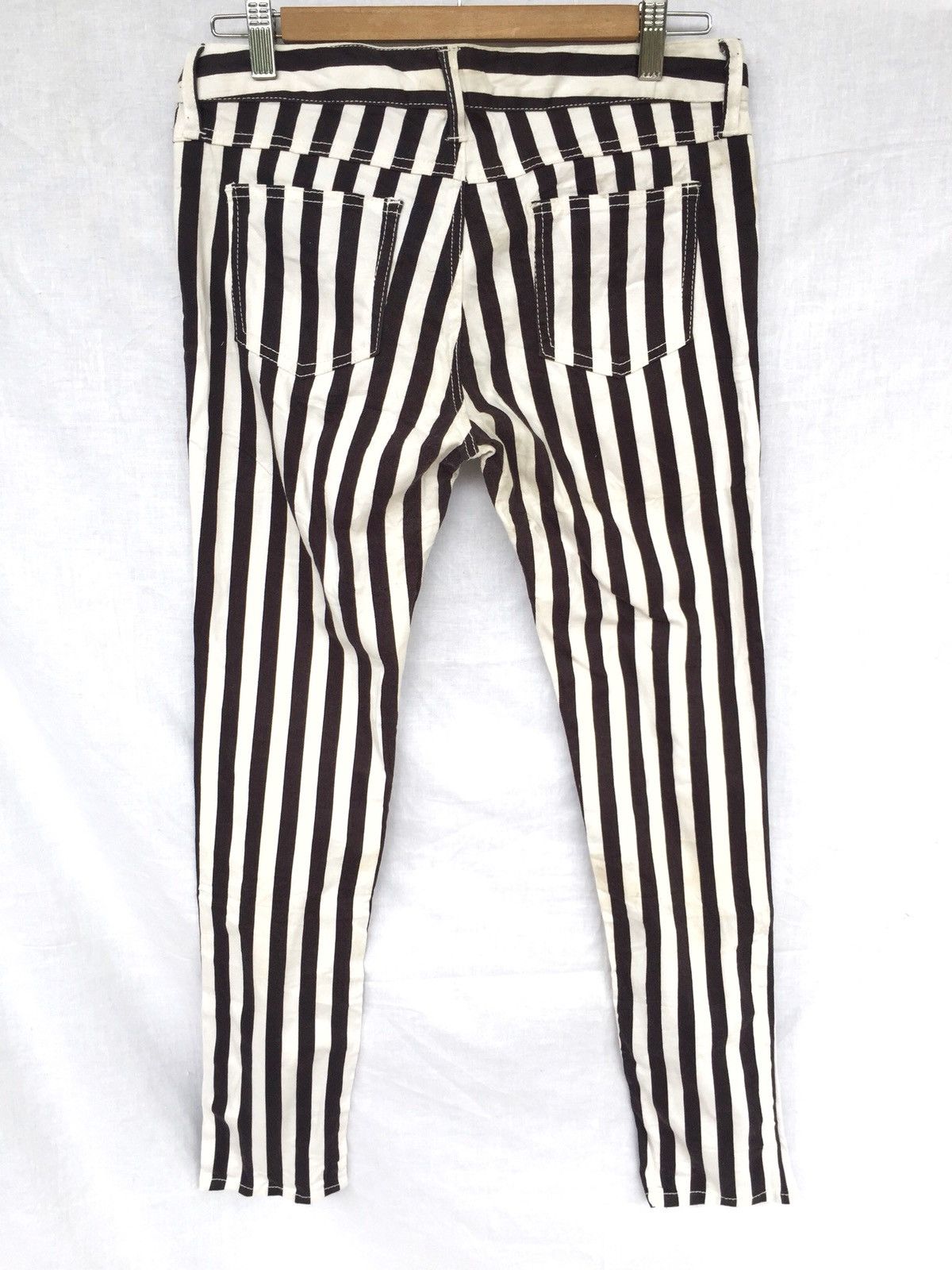 Japanese Brand Urbanity 🇯🇵 Stripe Skinny Fit Saint Lauren Pants Size US 30 / EU 46 - 6 Thumbnail
