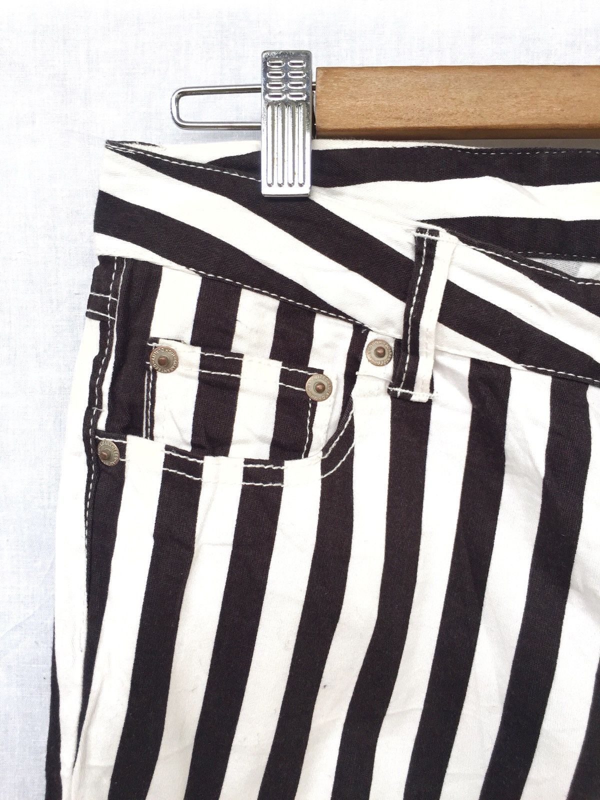Japanese Brand Urbanity 🇯🇵 Stripe Skinny Fit Saint Lauren Pants Size US 30 / EU 46 - 5 Thumbnail