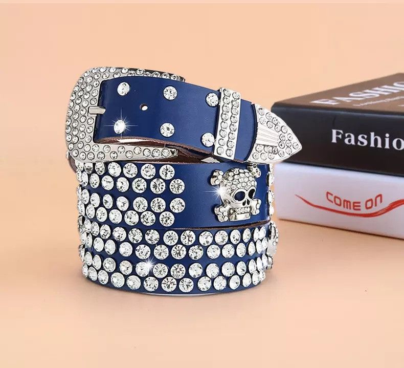 Other Luxury Rhinestone Skull Belts Size ONE SIZE - 1 Thumbnail