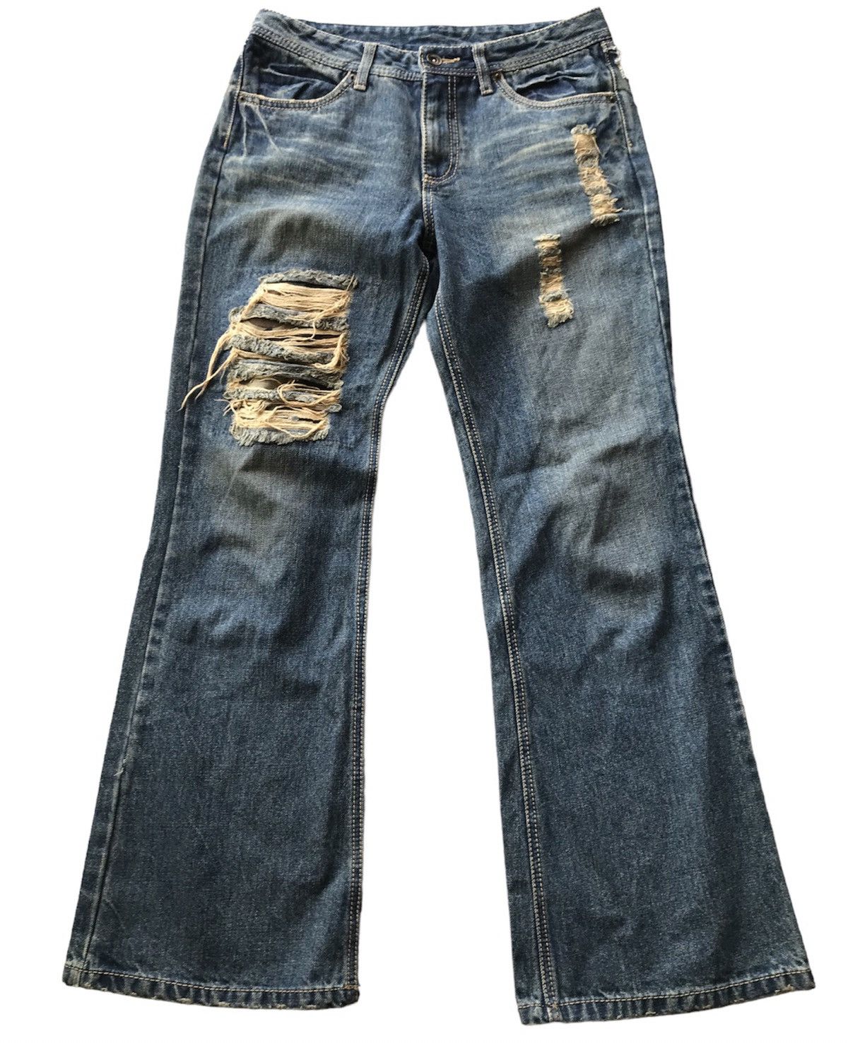 Japanese Brand Flare Distressed Japanese Brand John Pionir Jeans Size US 31 - 2 Thumbnail
