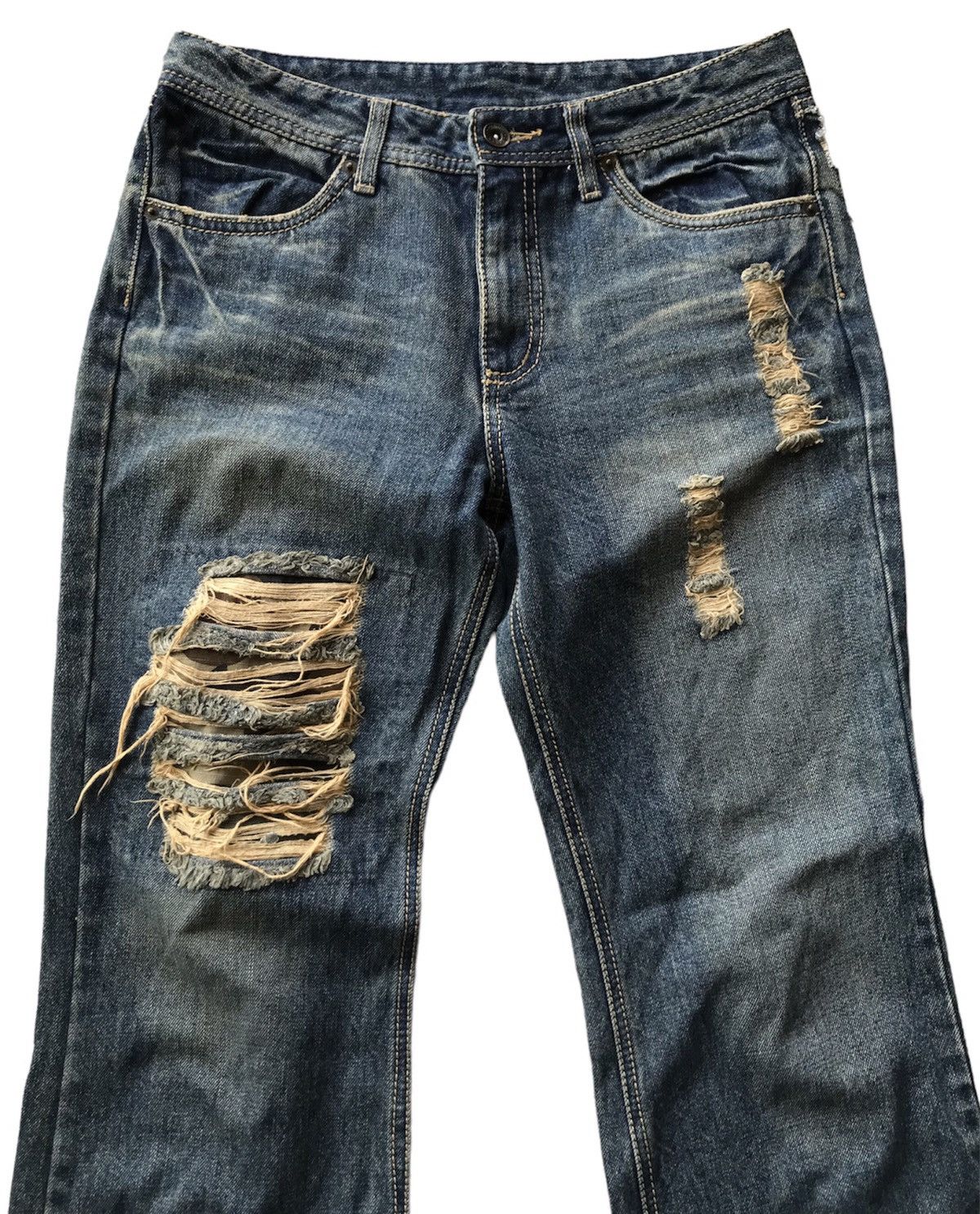 Japanese Brand Flare Distressed Japanese Brand John Pionir Jeans Size US 31 - 4 Thumbnail