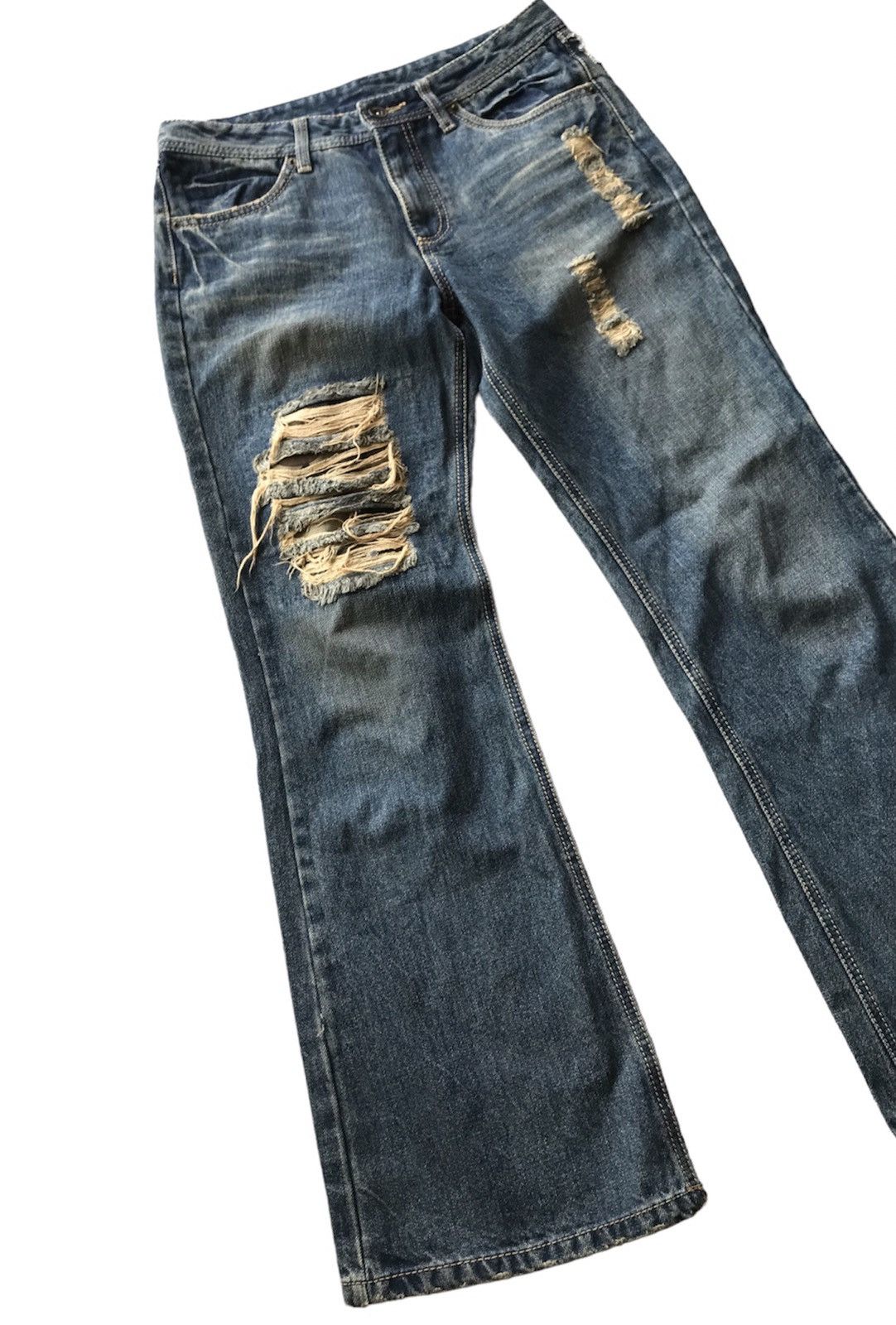 Japanese Brand Flare Distressed Japanese Brand John Pionir Jeans Size US 31 - 1 Thumbnail