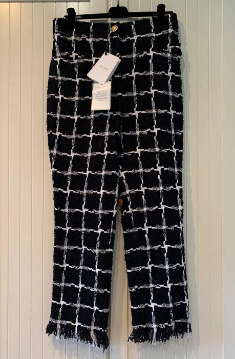 Balmain SS'18 Pants in Frayed Checked Tweed Size 30" / US 8 / IT 44 - 2 Thumbnail