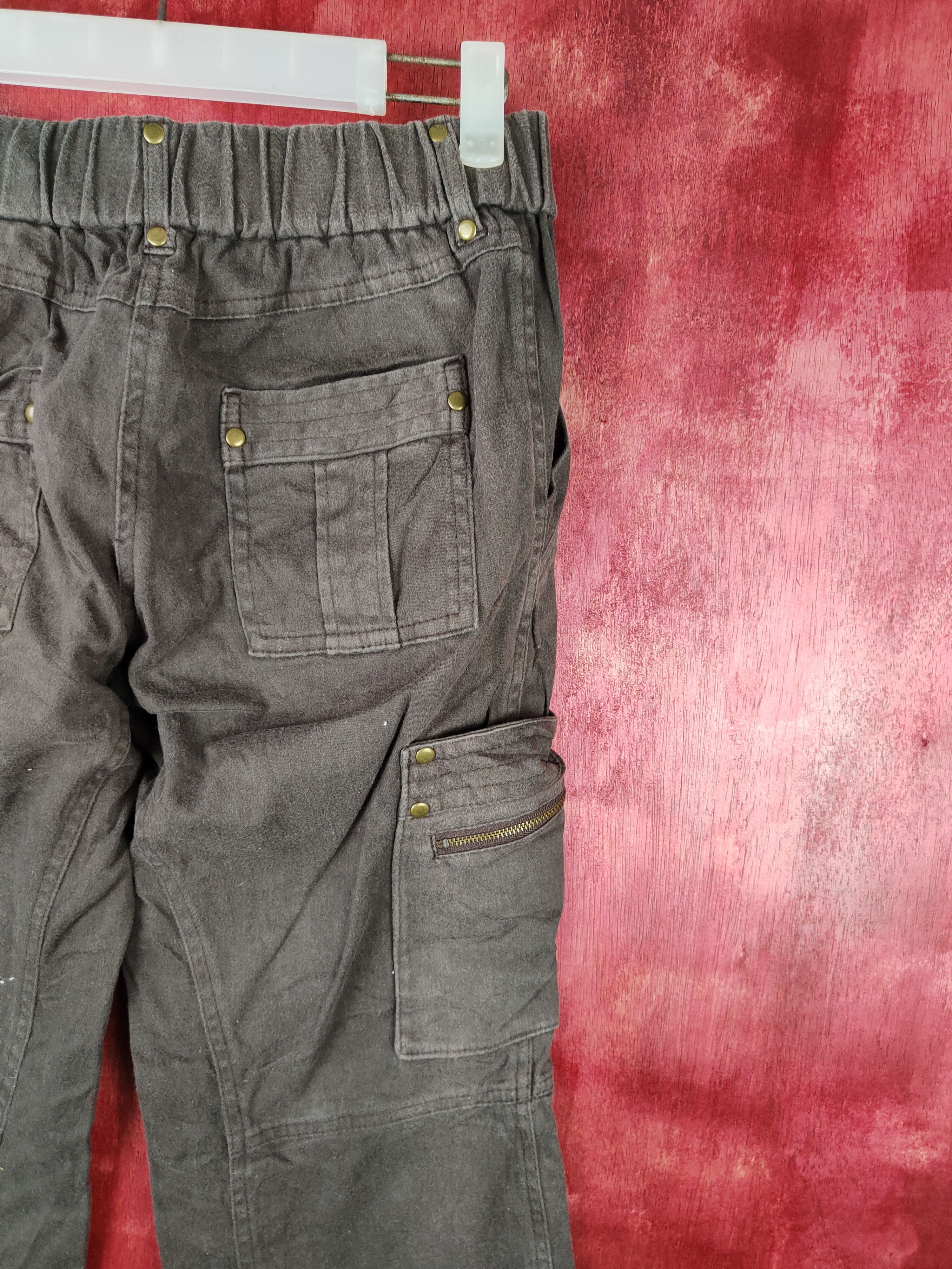 Japanese Brand DL Le Mieux Dark Multi Pocket Tactical Cargo Pants #S482 Size 28" / US 6 / IT 42 - 10 Thumbnail