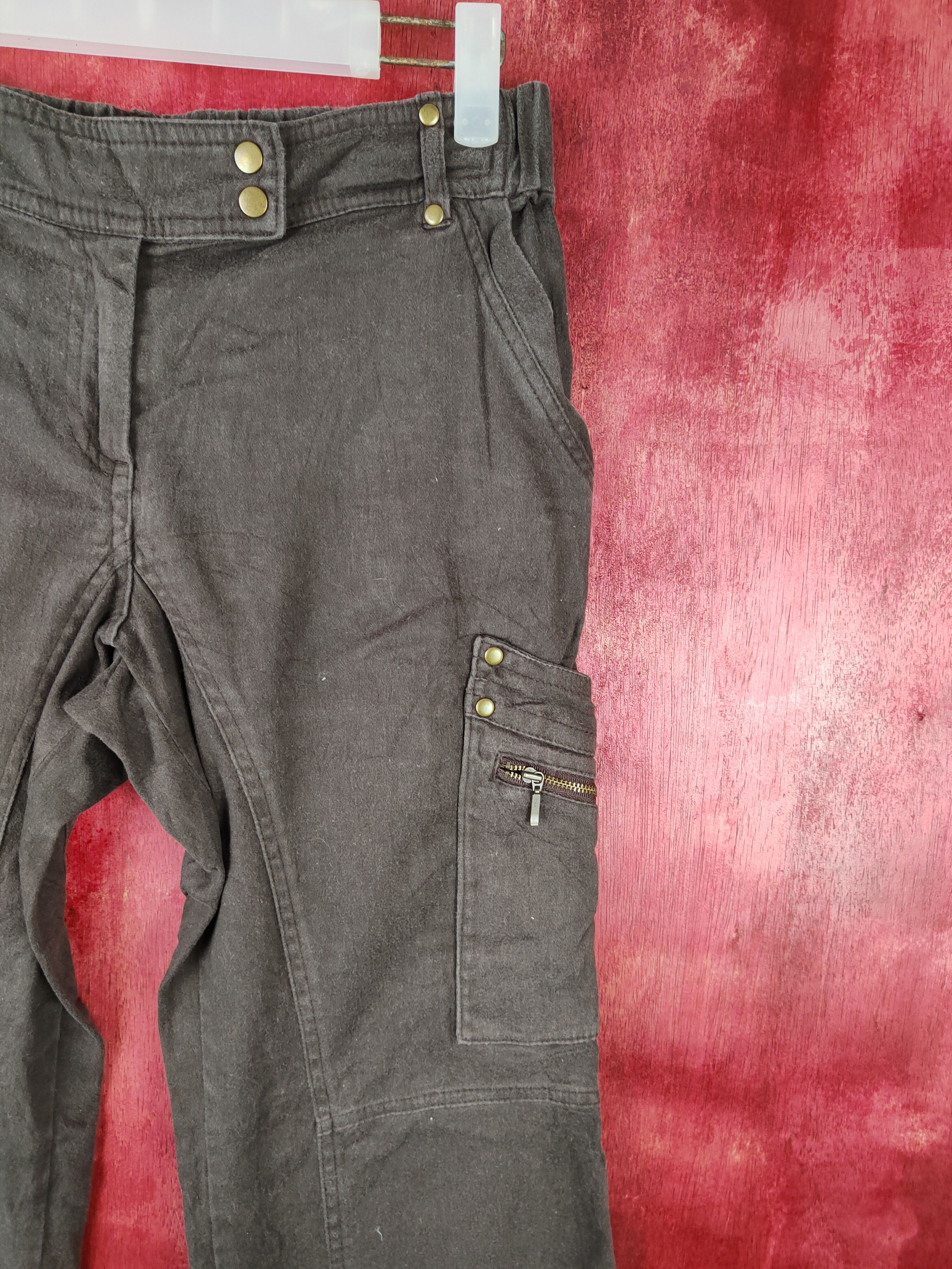 Japanese Brand DL Le Mieux Dark Multi Pocket Tactical Cargo Pants #S482 Size 28" / US 6 / IT 42 - 5 Thumbnail