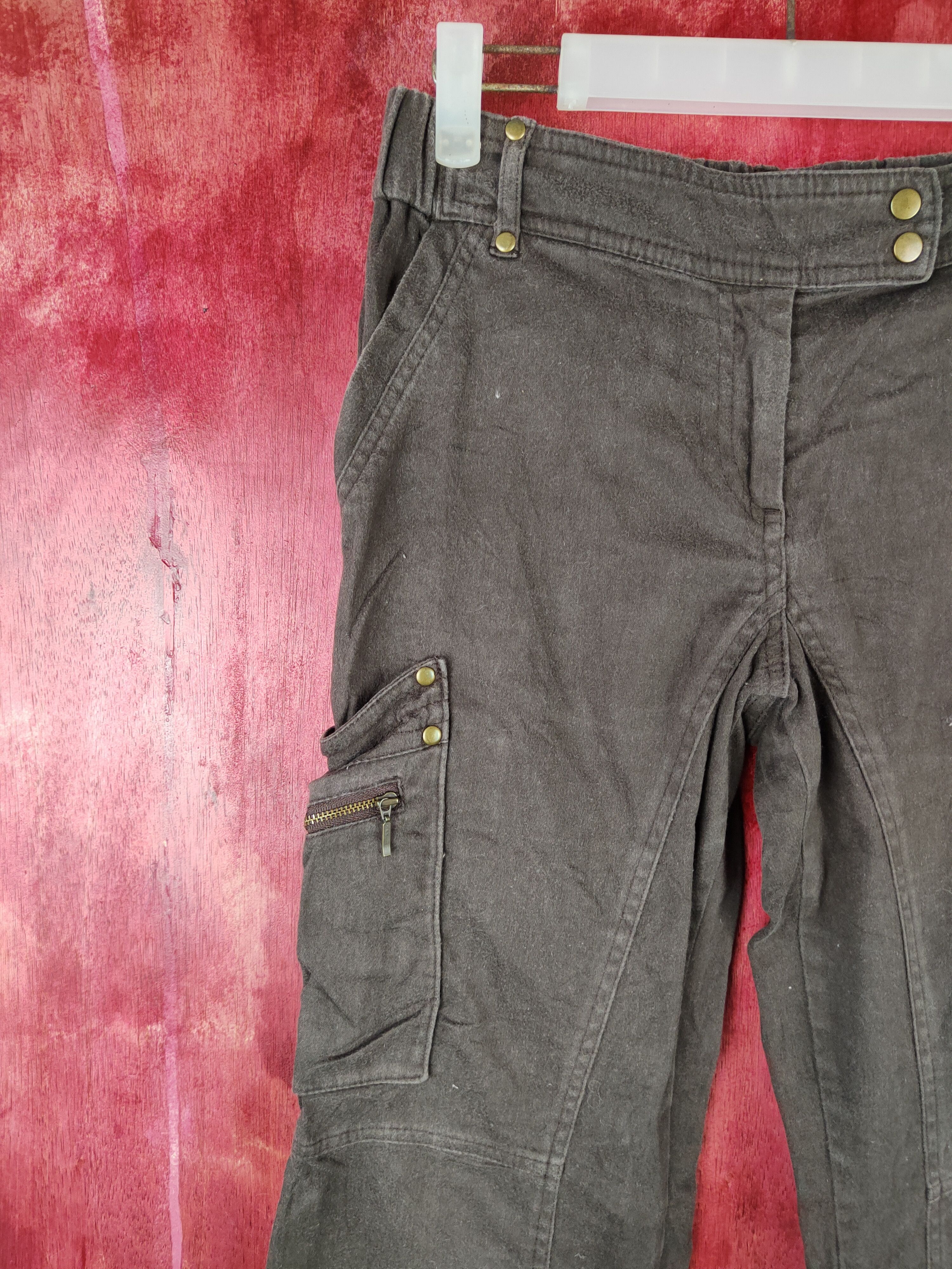 Japanese Brand DL Le Mieux Dark Multi Pocket Tactical Cargo Pants #S482 Size 28" / US 6 / IT 42 - 3 Thumbnail