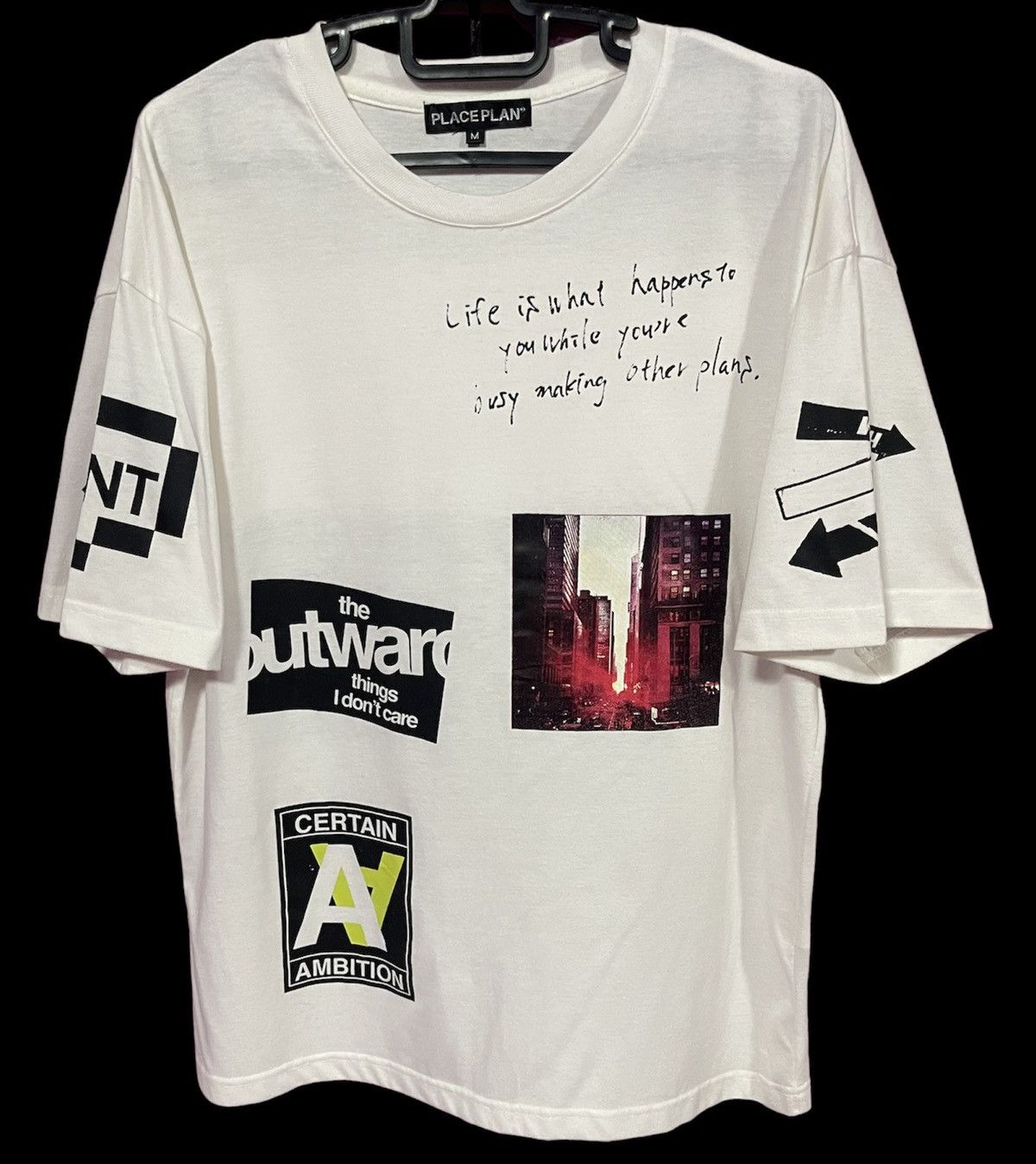 image of Place Plan Tshirt Full Print Designer Japan in White, Men's (Size Medium)