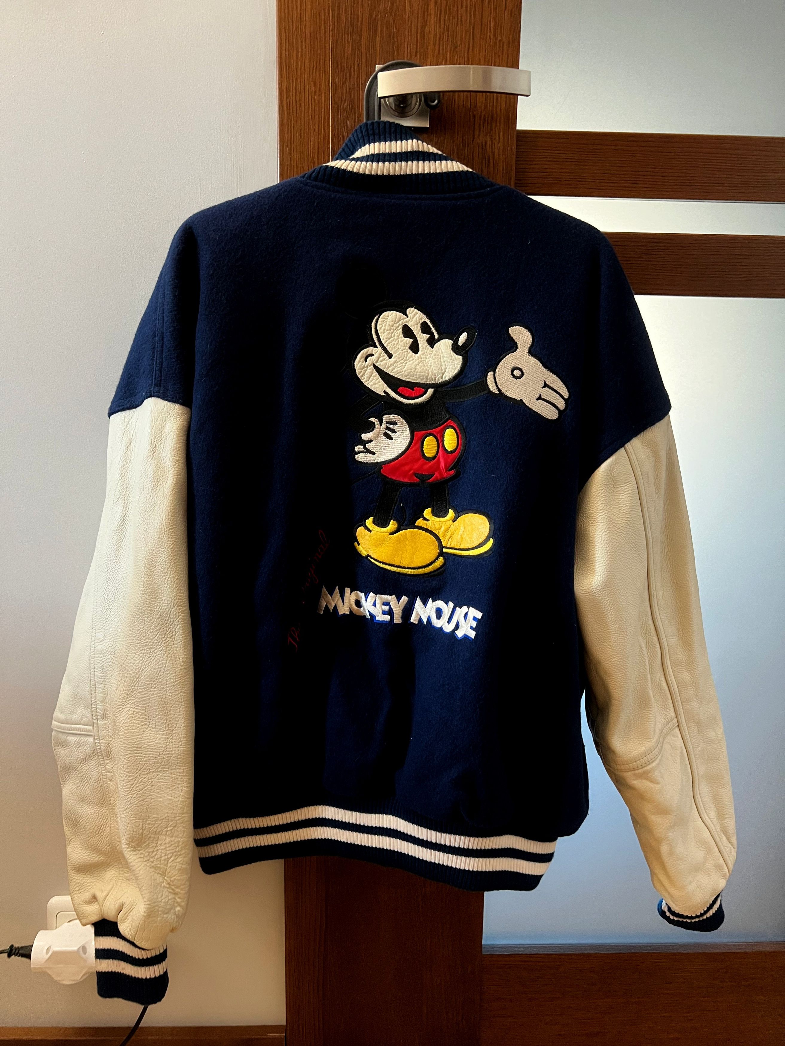 Mickey Mouse Vintage 90s Disney OG Mickey Mouse Varsity Jacket Leather ...