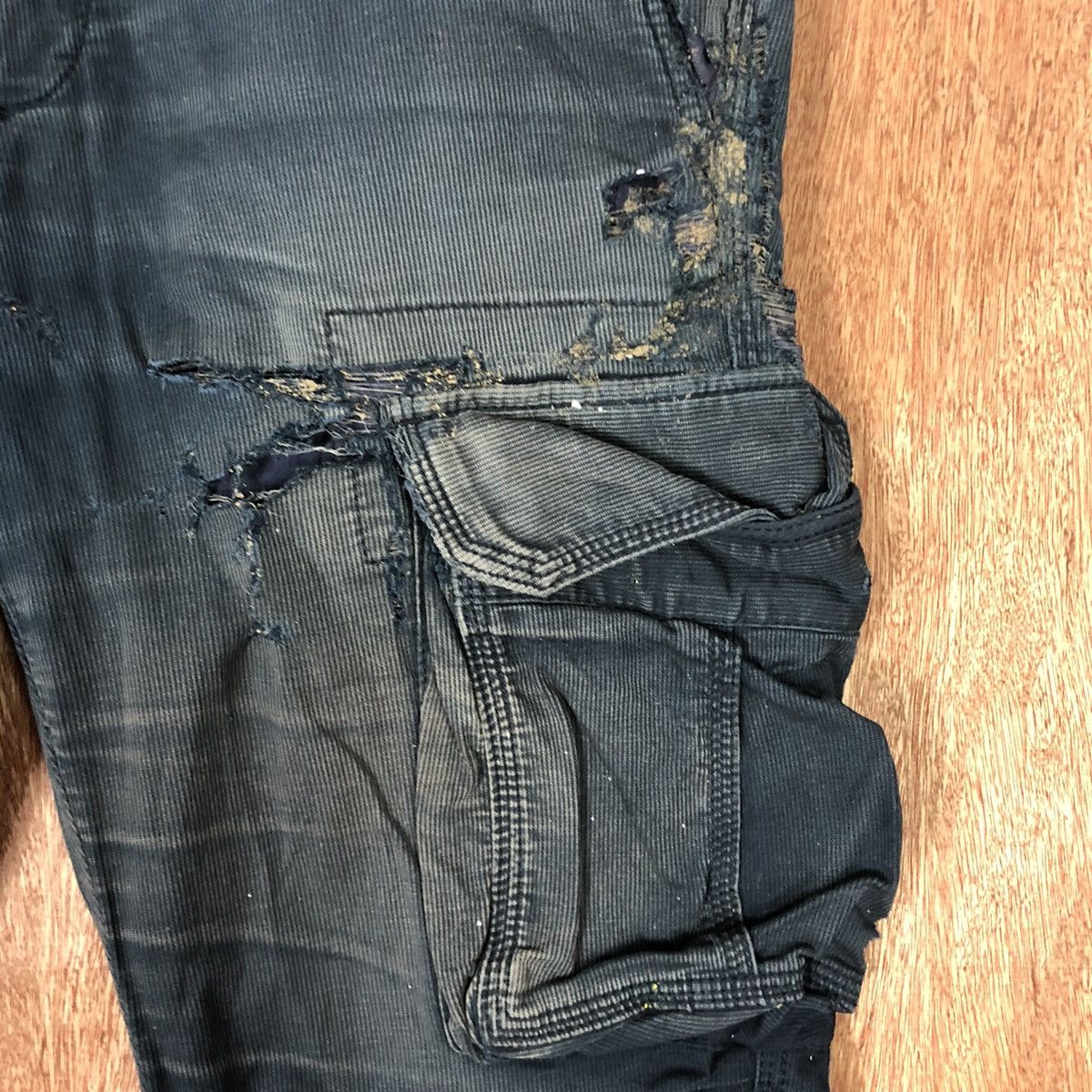 Japanese Brand DLL Japan Blue distressed Multipocket Cargo pants #c1117 Size US 30 / EU 46 - 8 Thumbnail