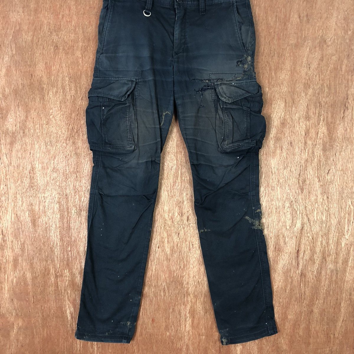 Japanese Brand DLL Japan Blue distressed Multipocket Cargo pants #c1117 Size US 30 / EU 46 - 3 Thumbnail