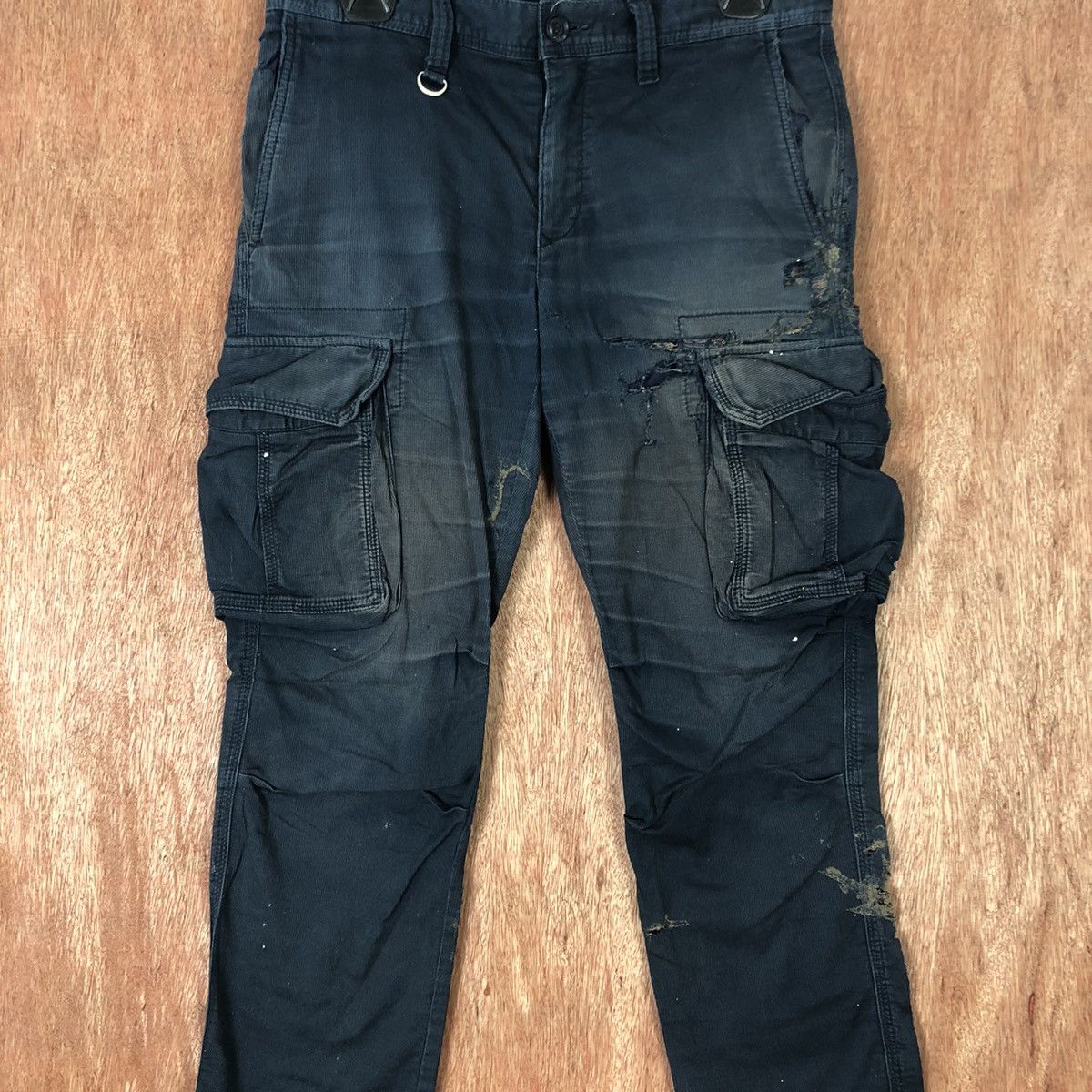 Japanese Brand DLL Japan Blue distressed Multipocket Cargo pants #c1117 Size US 30 / EU 46 - 4 Thumbnail