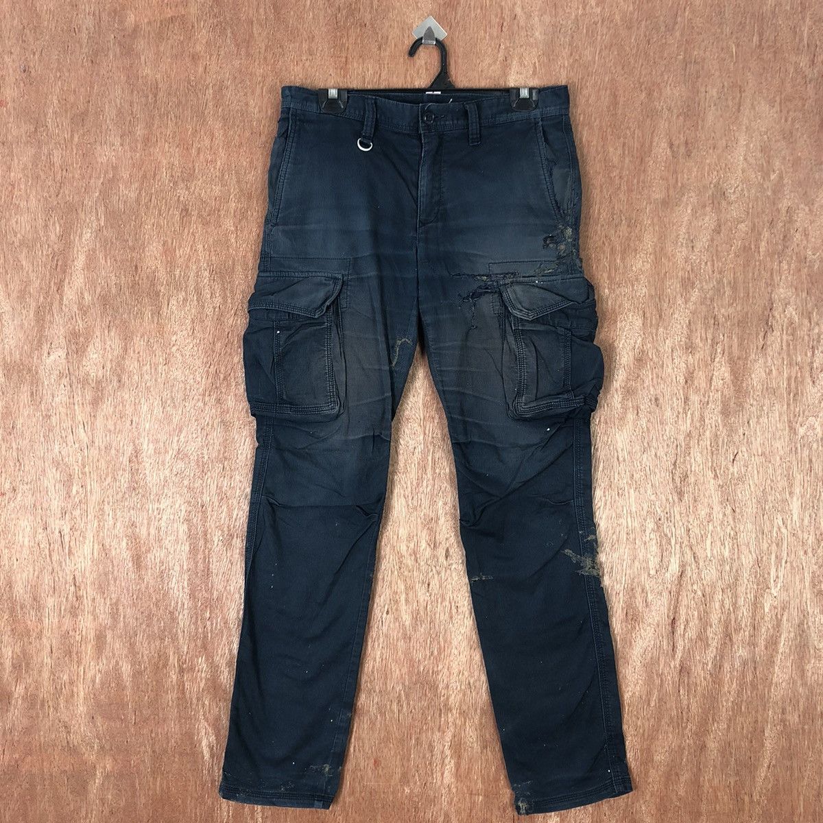Japanese Brand DLL Japan Blue distressed Multipocket Cargo pants #c1117 Size US 30 / EU 46 - 1 Thumbnail