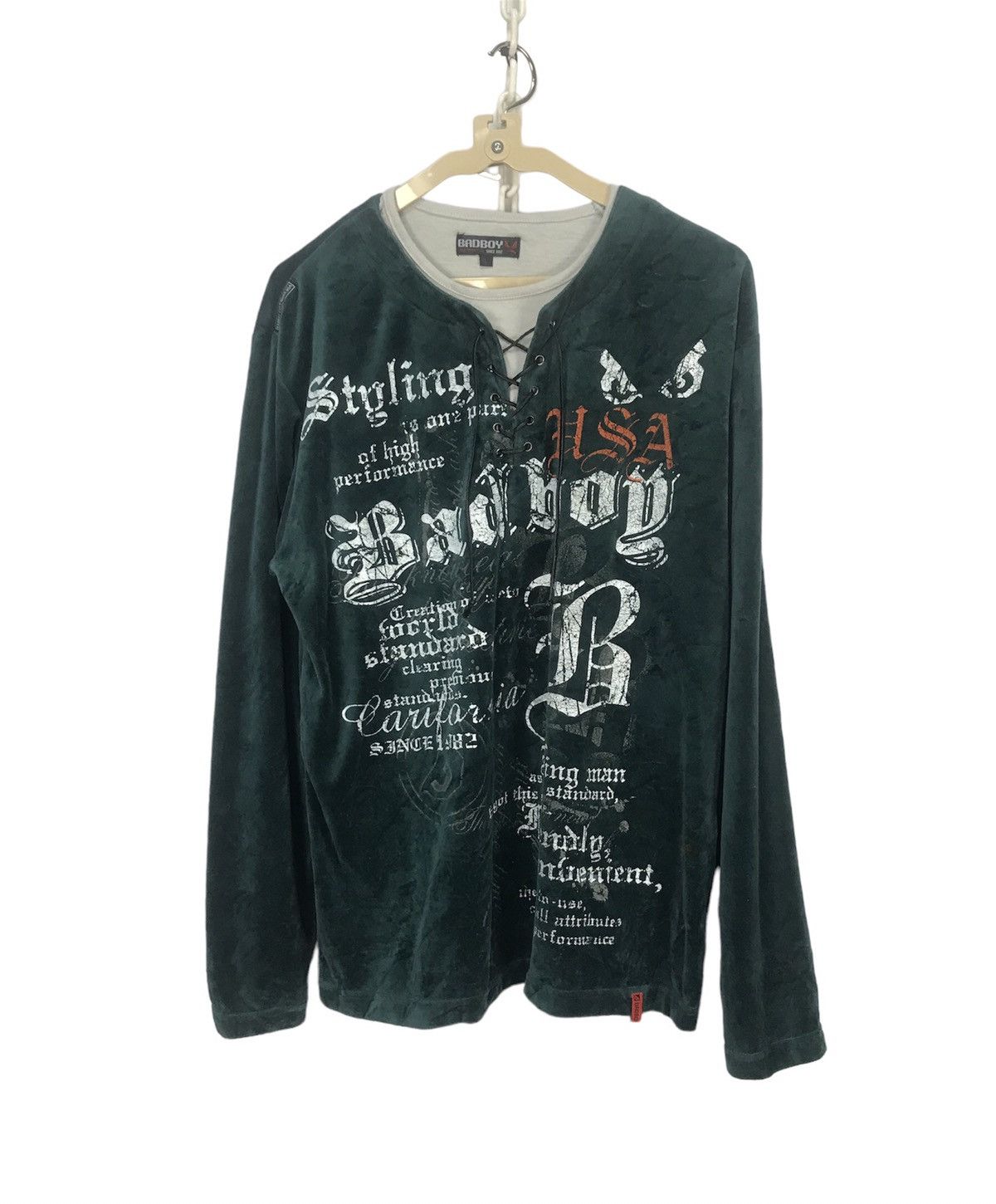 Japanese Brand Badboy printed long sleeve velvet tshirt Size US L / EU 52-54 / 3 - 1 Thumbnail
