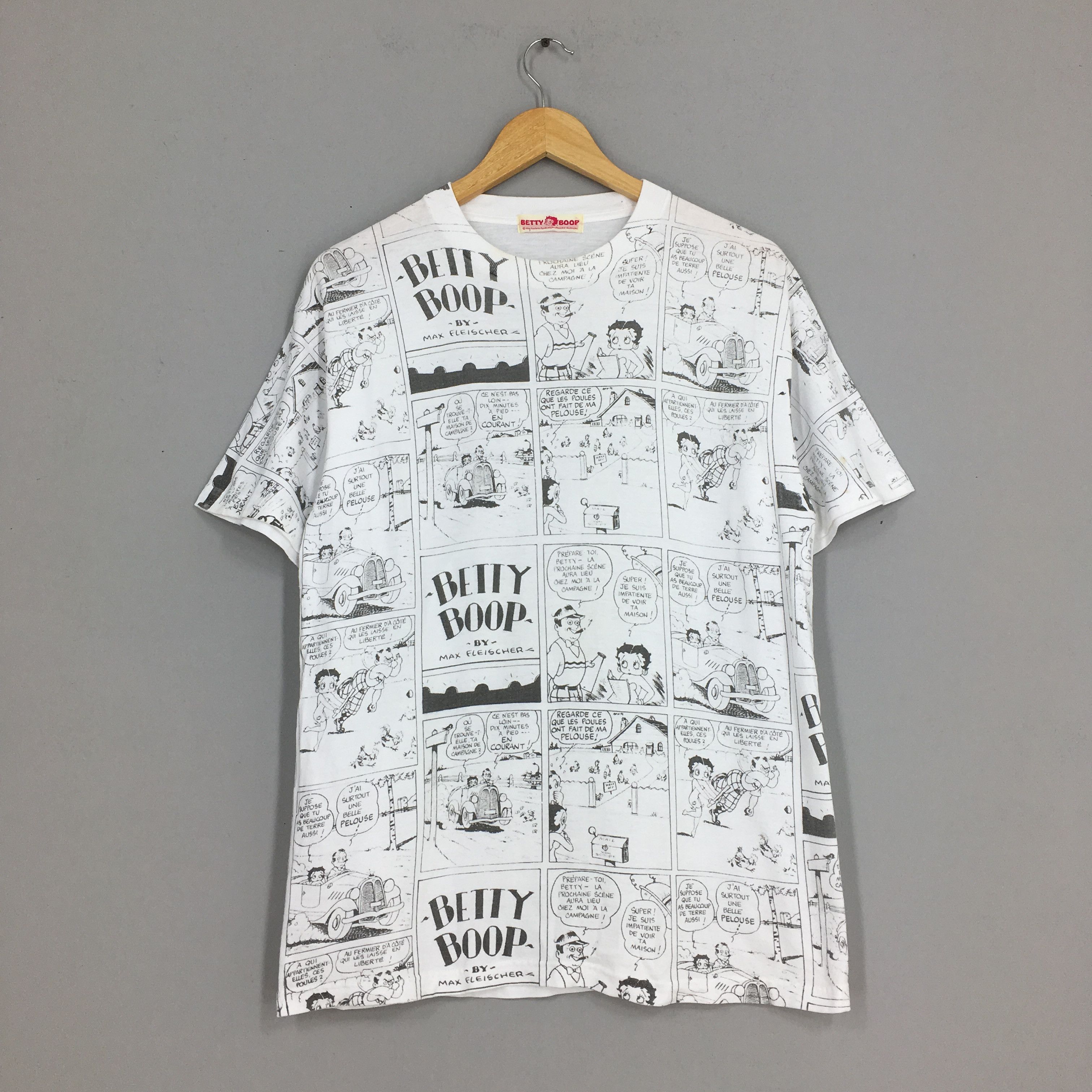 image of Cartoon Network x Vintage Betty Boop Sexy Comic Strip Fleischer Cartoon T Shirt Medium in White