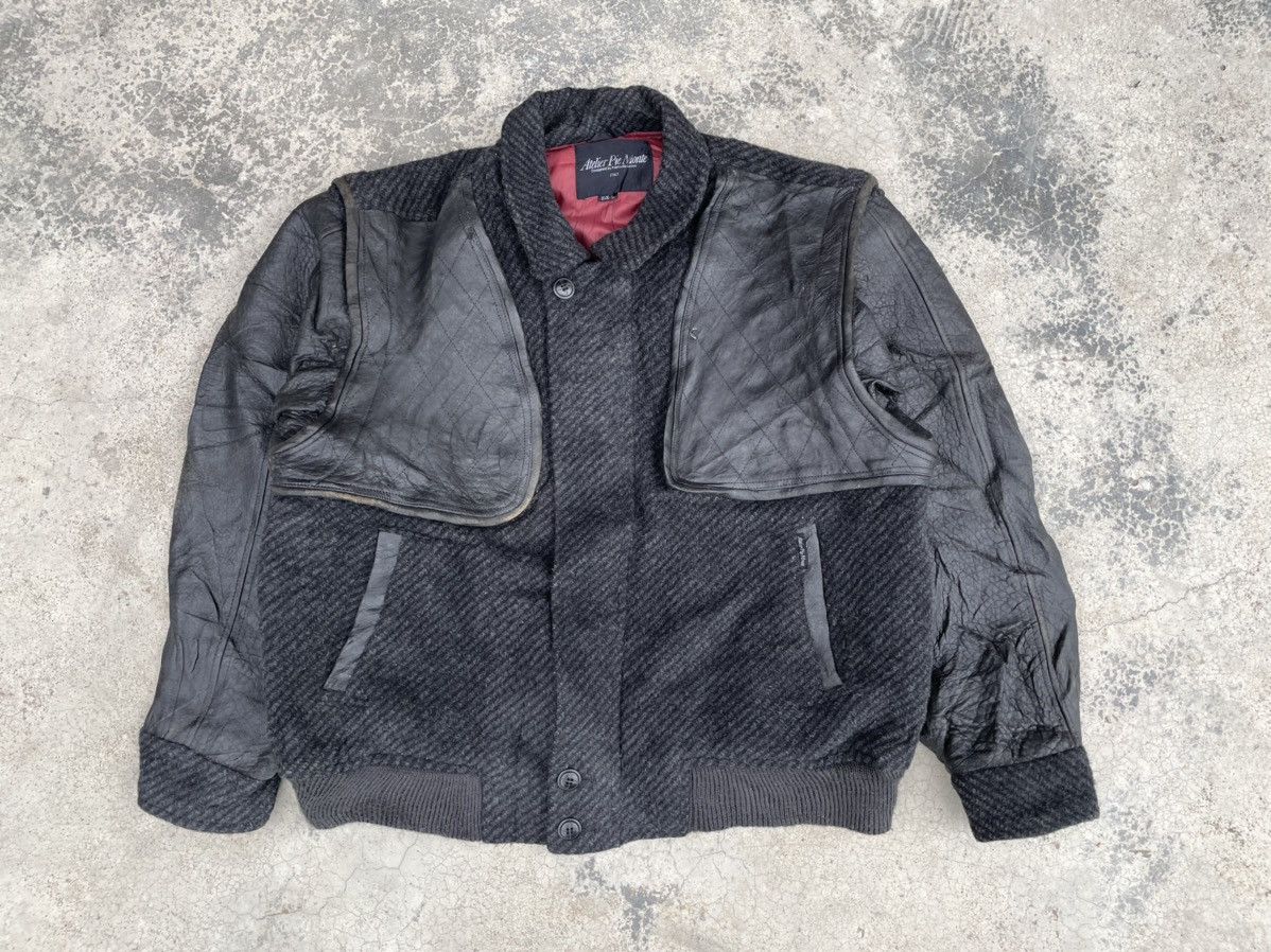 image of Avant Garde x Italian Designers Vintage Piemonte Lusso Hybrid Leather Bomber in Black (Size Large)