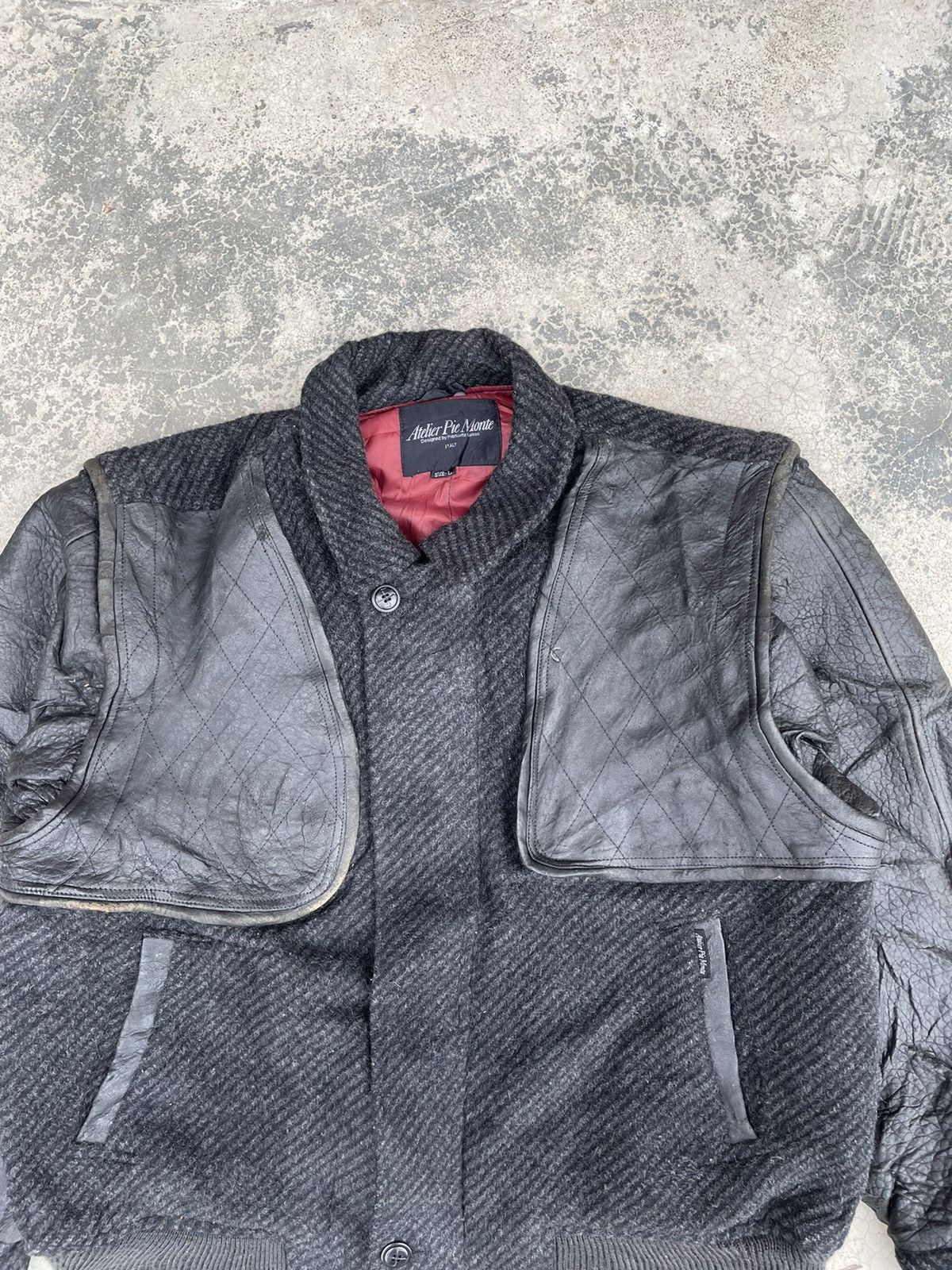 Vintage VINTAGE PIEMONTE LUSSO HYBRID LEATHER BOMBER Size US L / EU 52-54 / 3 - 2 Thumbnail