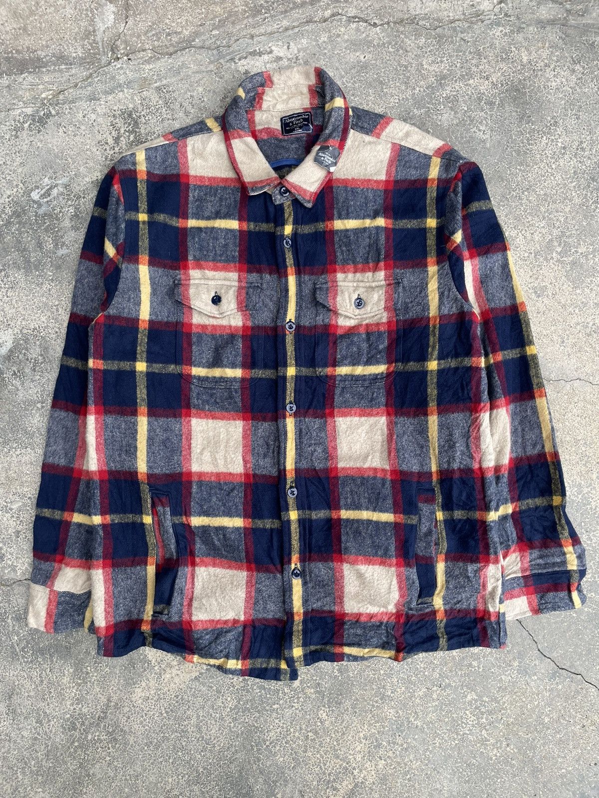 image of Abercrombie Fitch x Flannel Abercrombie & Fitch Tartan Flannel Jacket in Mix, Men's (Size 2XL)