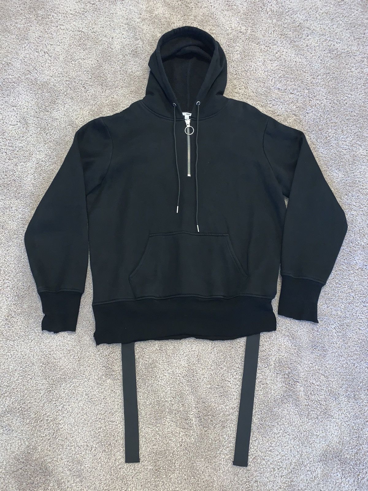 Hype BONDAGE HOODIE WITH 1/3 ZIPPER AND HEM DETAILS | Grailed