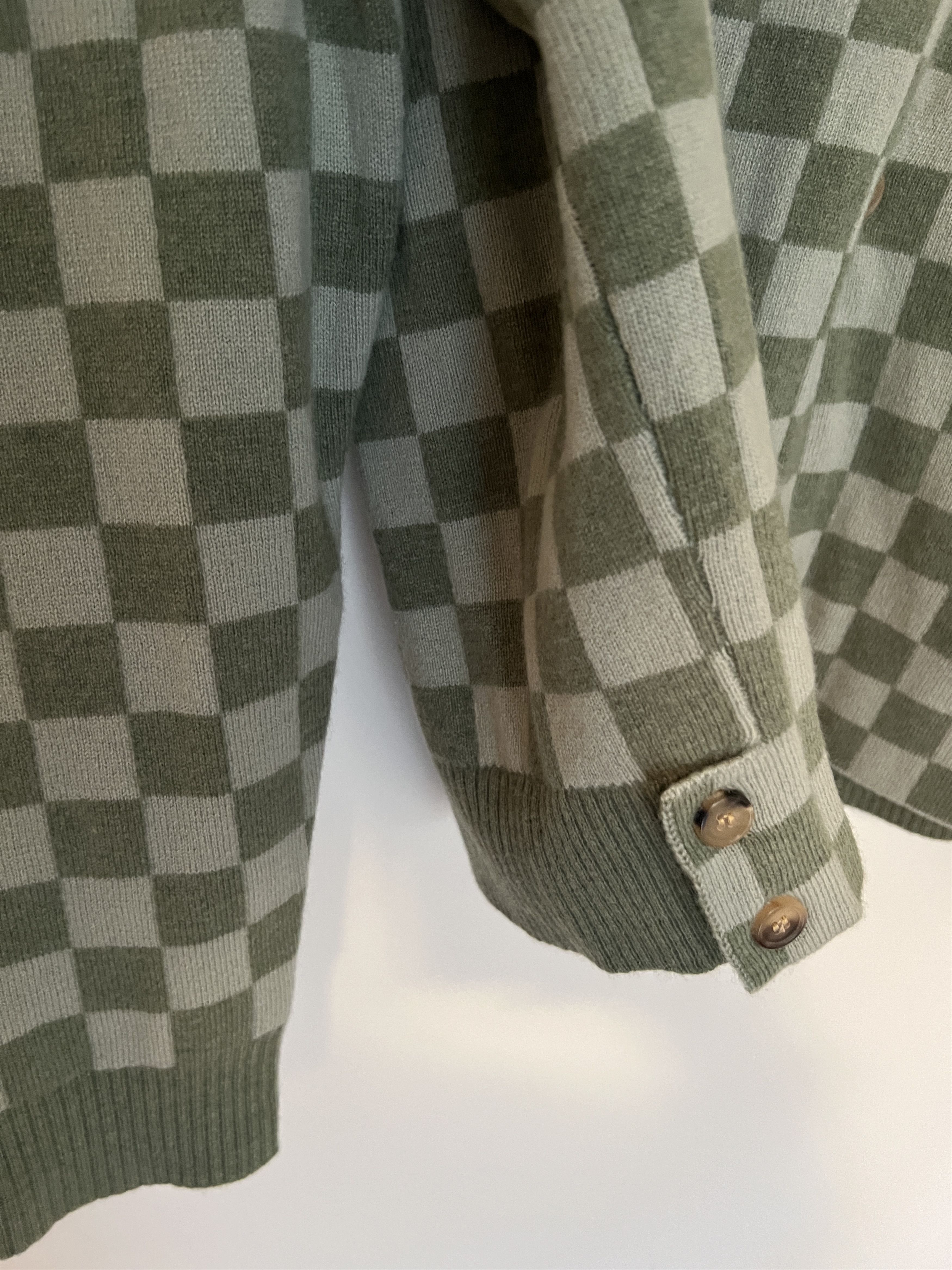 Bode BNWT Bode Green Dutone Checker Cardigan (Small/Medium) Size US S / EU 44-46 / 1 - 5 Thumbnail