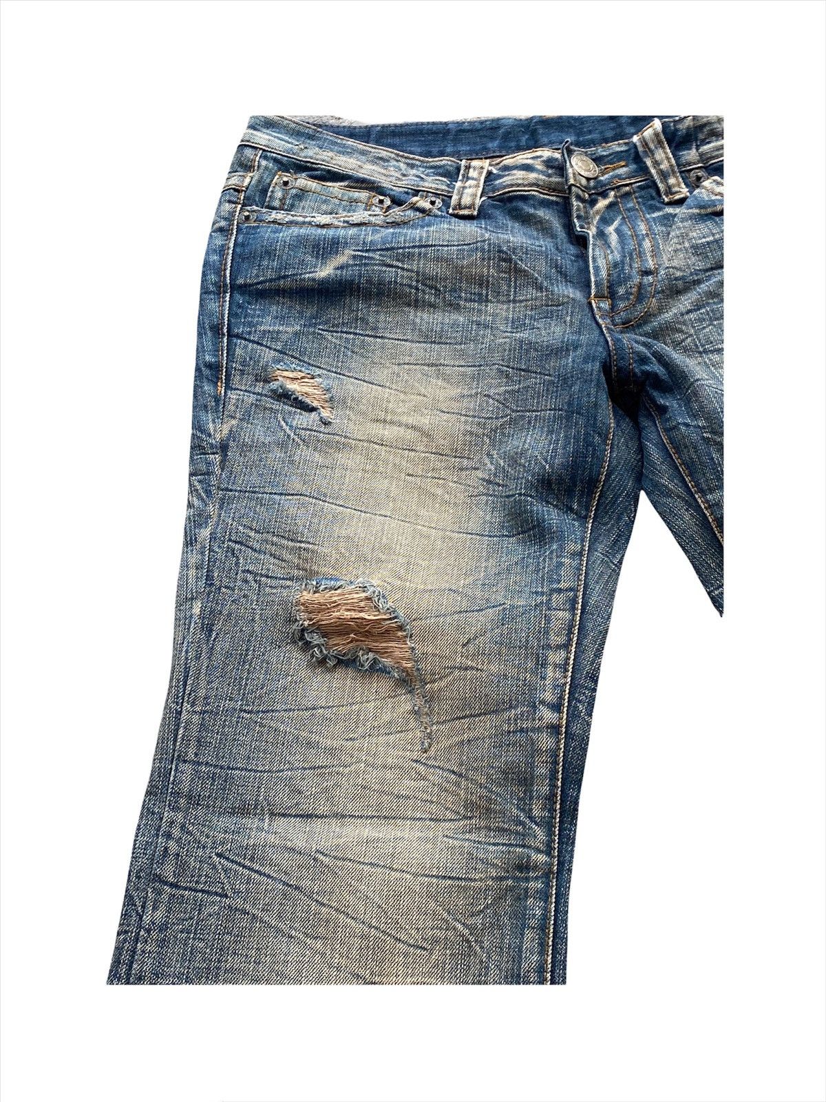 Hysteric Glamour Japanese Distressed Bootcut Rusty Denim Jeans Size US 31 - 5 Thumbnail